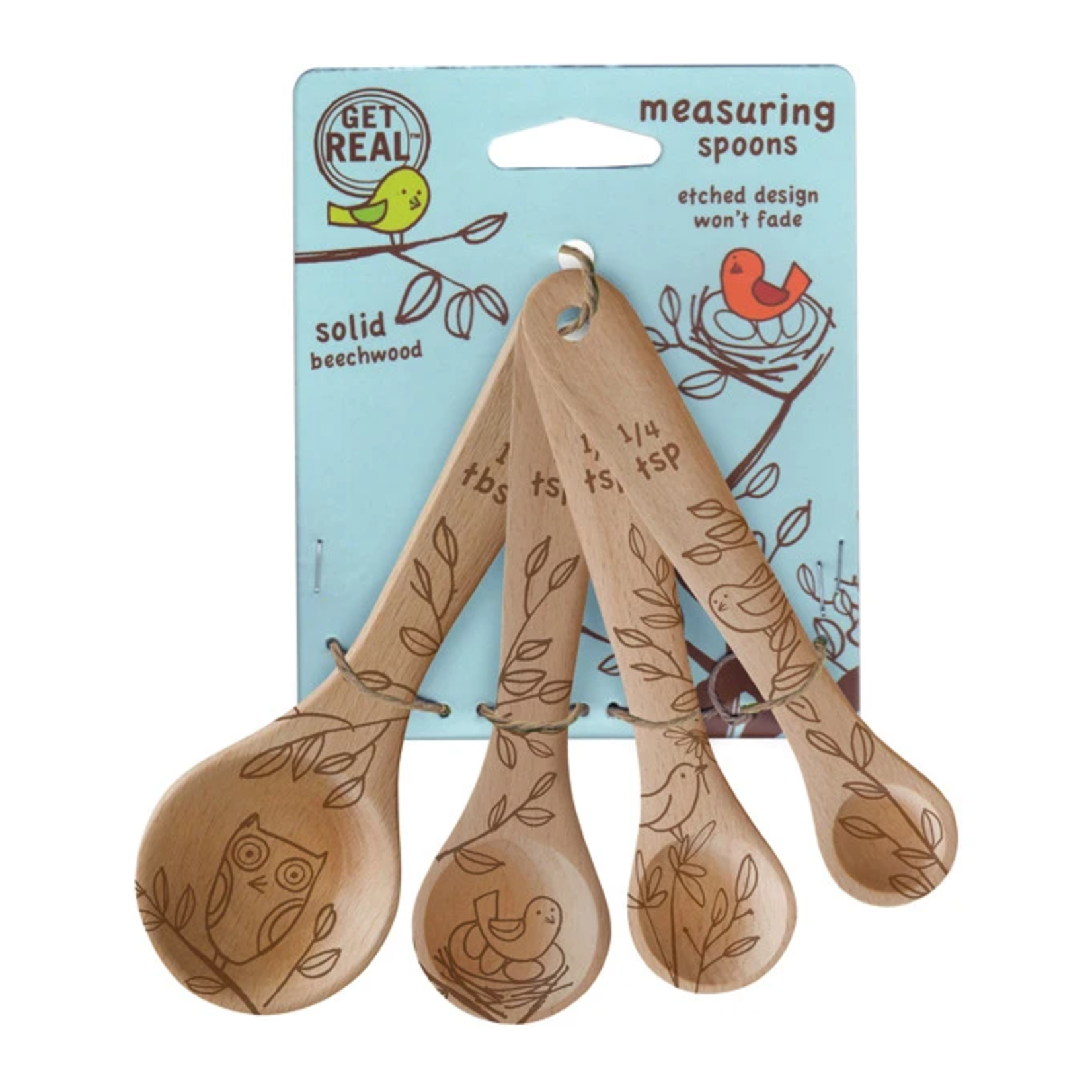 Talisman Design Beechwood Measuring Spoons, Nature Set4 | Talisman Design