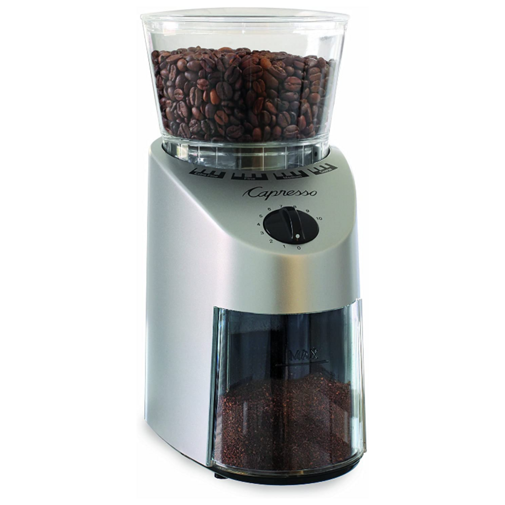 Capresso Infinity Conical Burr Grinder, Silver | Capresso