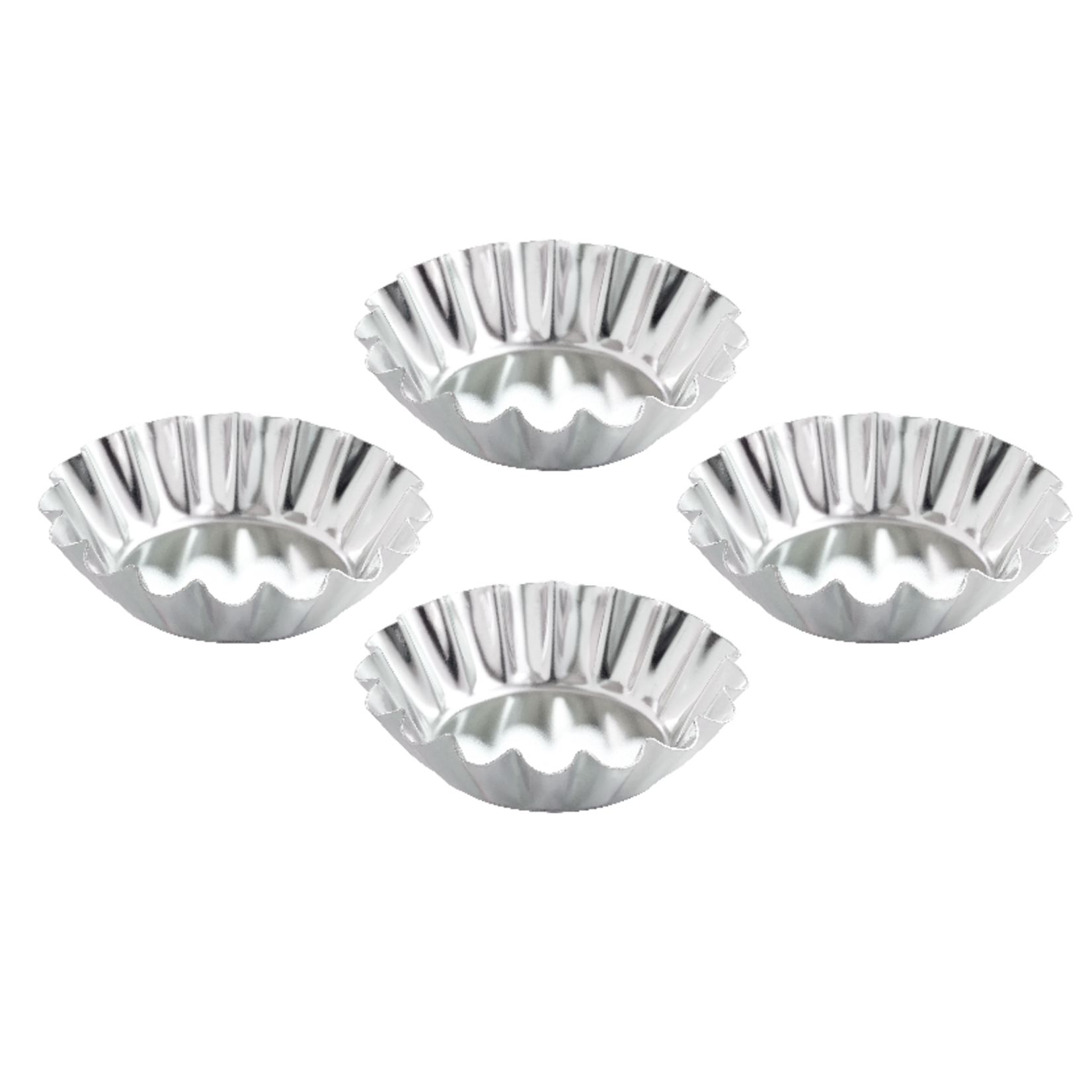 Harold Import Co. Tartlet Mold, fluted Round, 2x1, 4pc Sandbakkel | Harold Import Co.
