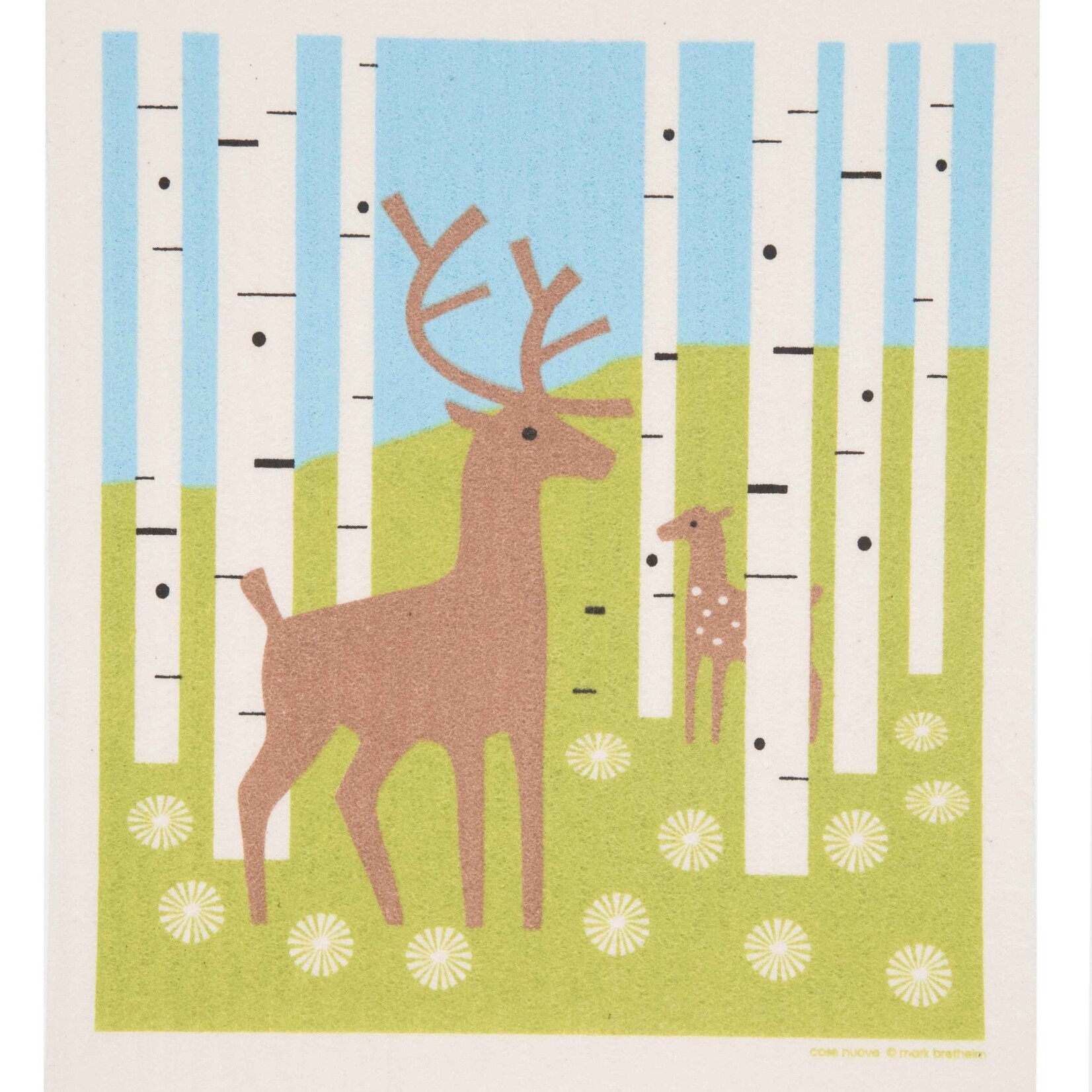 Cose Nuove Swedish Dishcloth, Deer In Forest, Summer | Cose Nuove