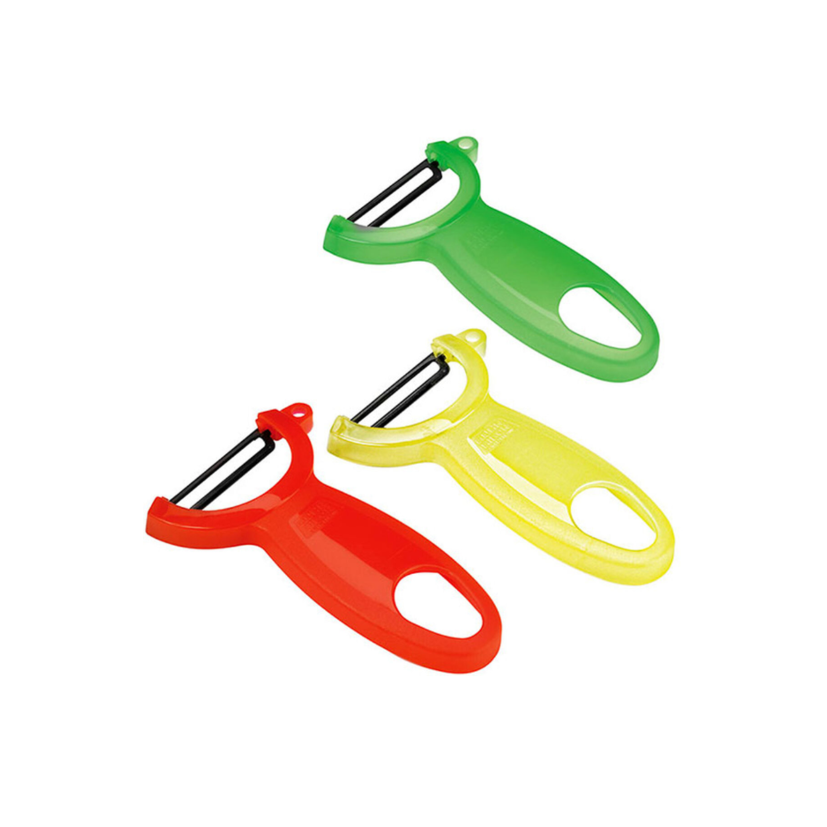 Kuhn Rikon Original Swiss Peeler Set Translucent 4” (red/green/yellow) | Kuhn Rikon