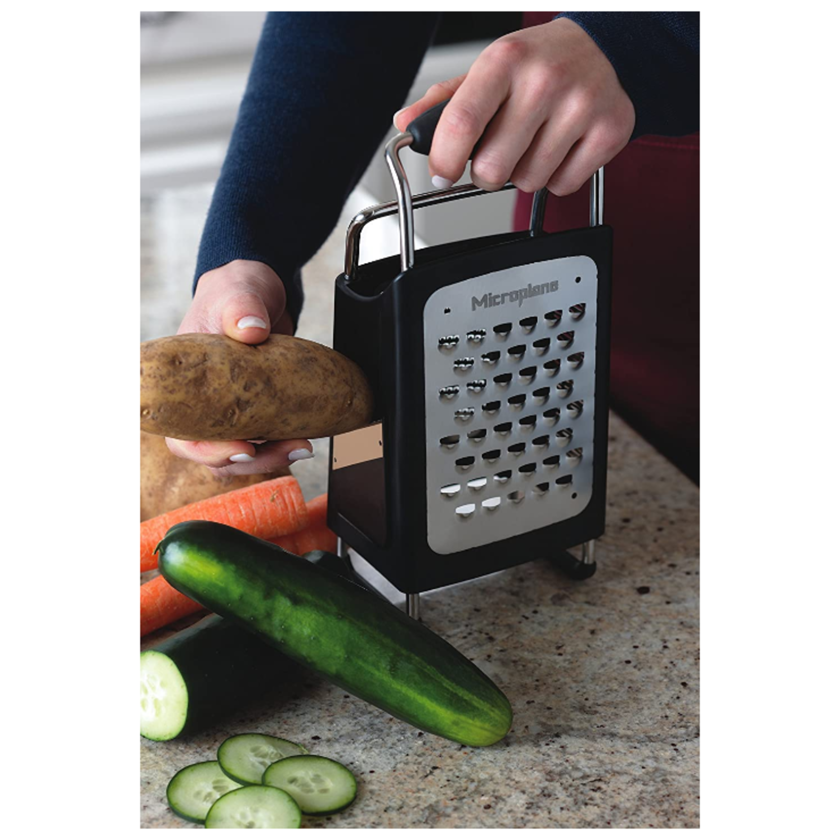 Microplane 4-sided Box Grater, black