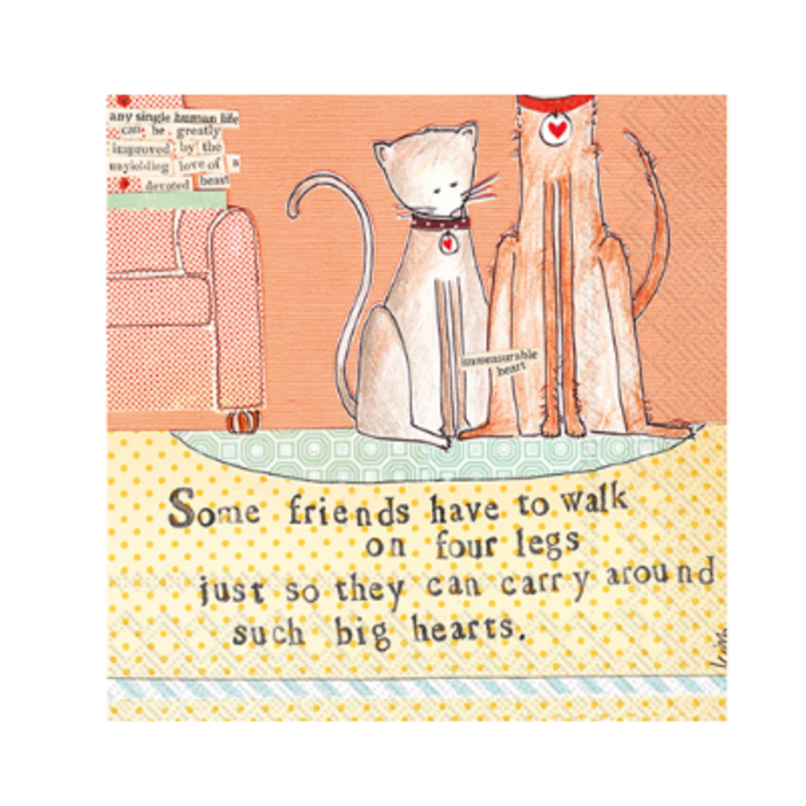 Boston International Curly Girl Cocktail Napkin, Four Legs | Boston International