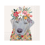 Boston International S20 Luncheon Napkin, Floral Dog | Boston International