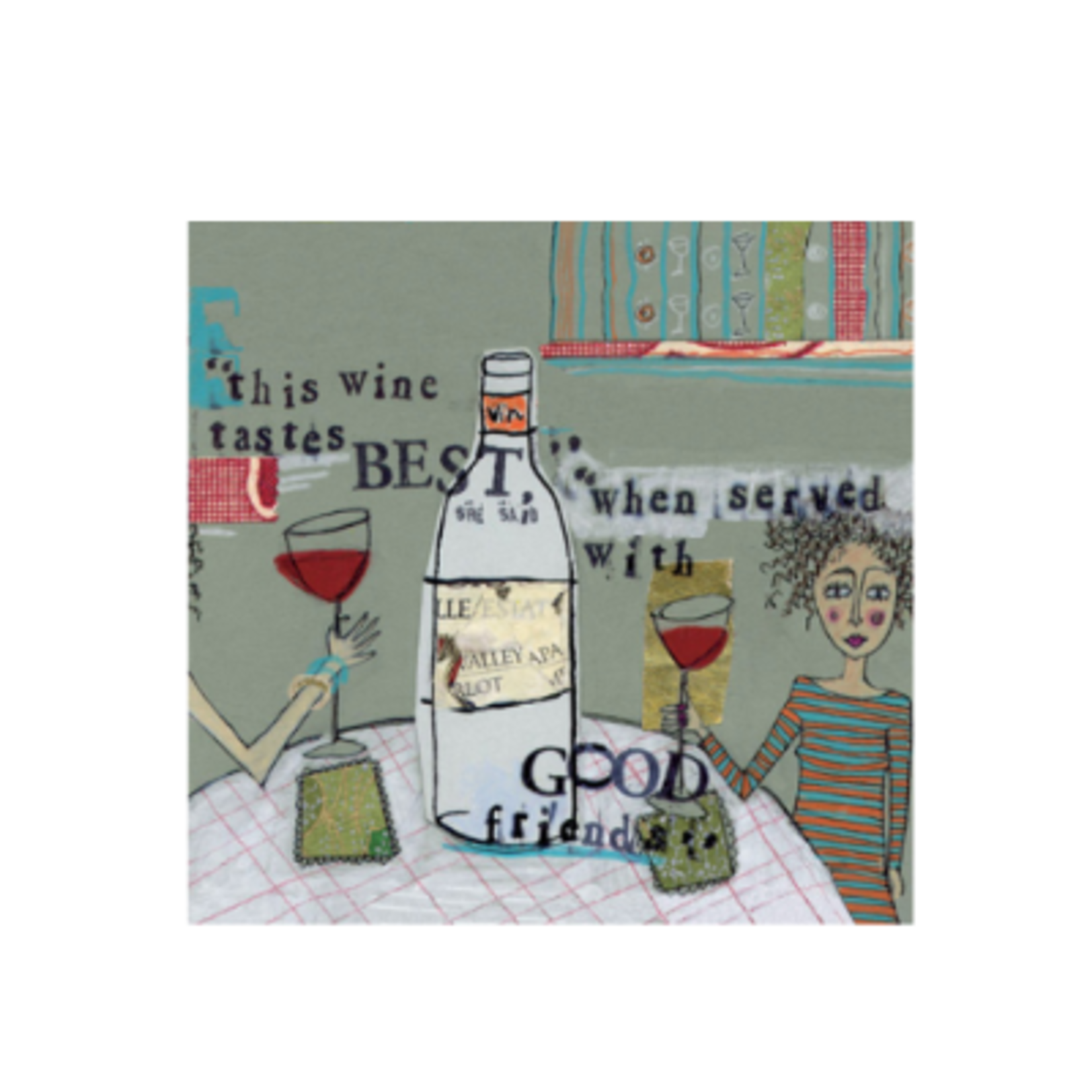 Boston International Curly Girl Cocktail Napkin, Wine | Boston International