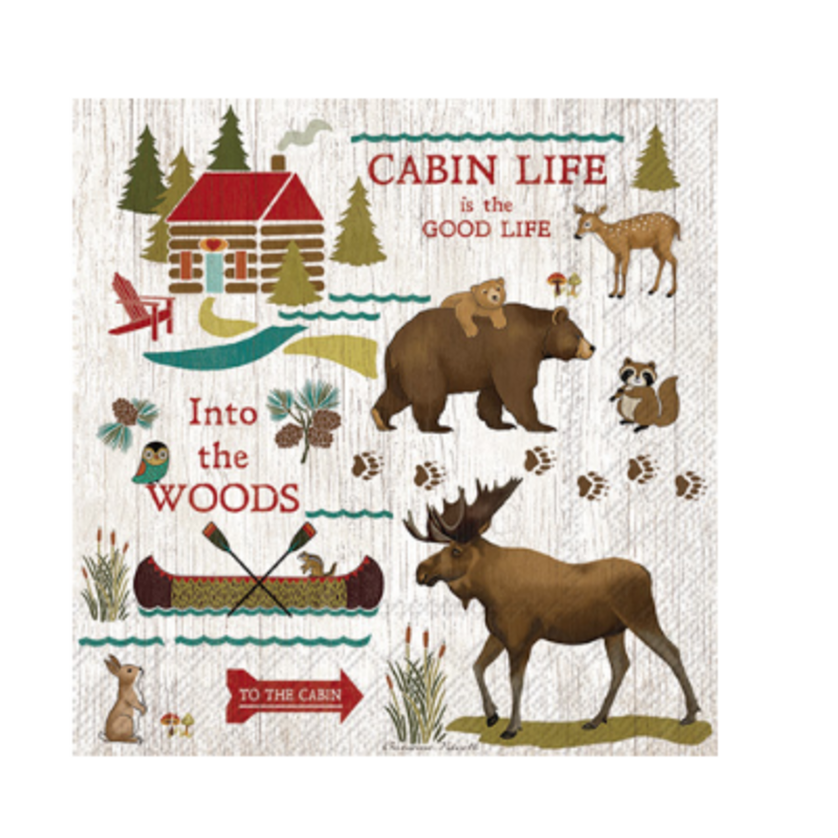 Boston International Luncheon Napkin, Cabin Life | Boston International