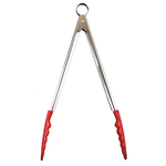 Cuisipro 12" Silicone Locking Tongs, red | Cuisipro