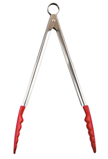 Cuisipro 12" Silicone Locking Tongs, red