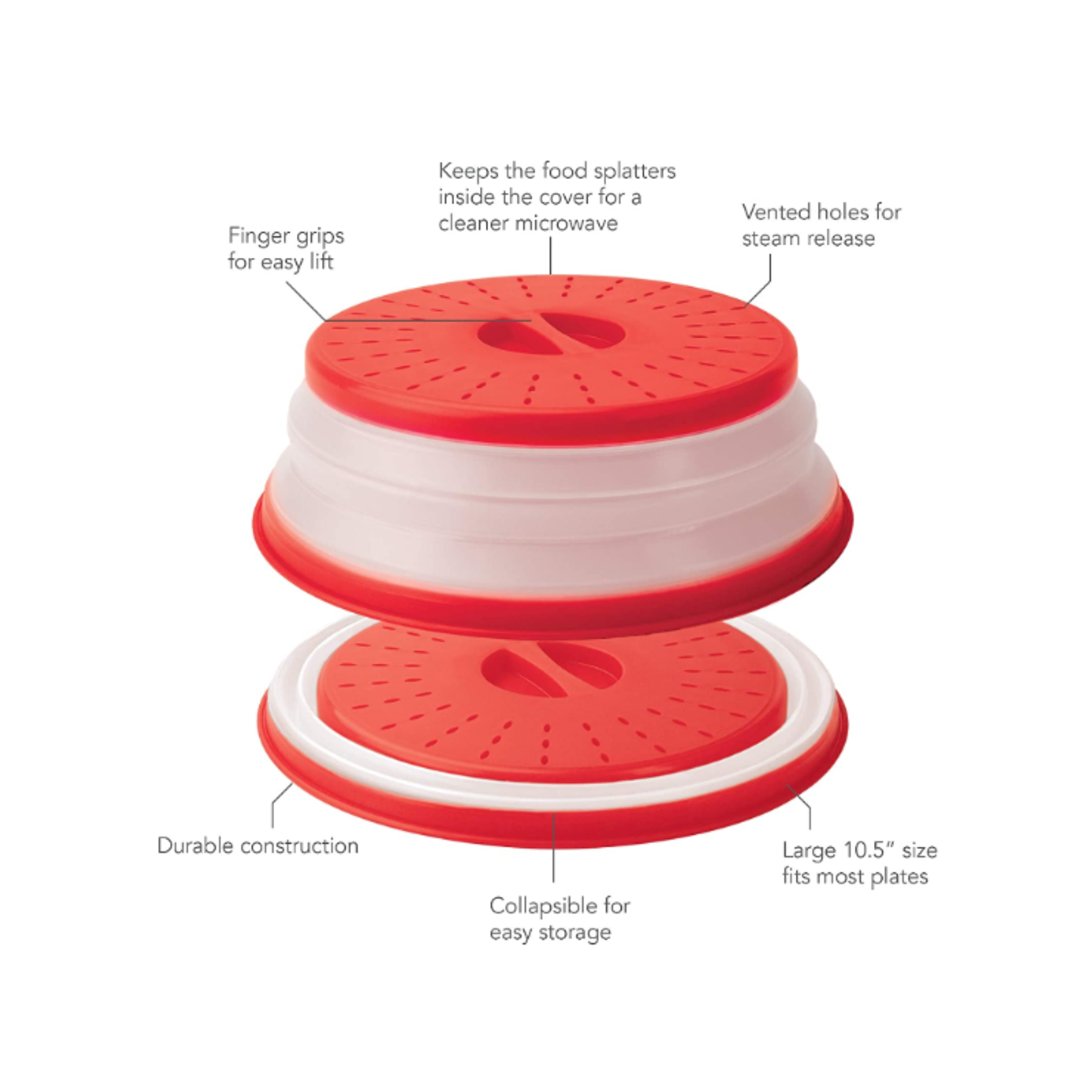 Tovolo Collapsible Microwave Food Cover Med Candy Apple