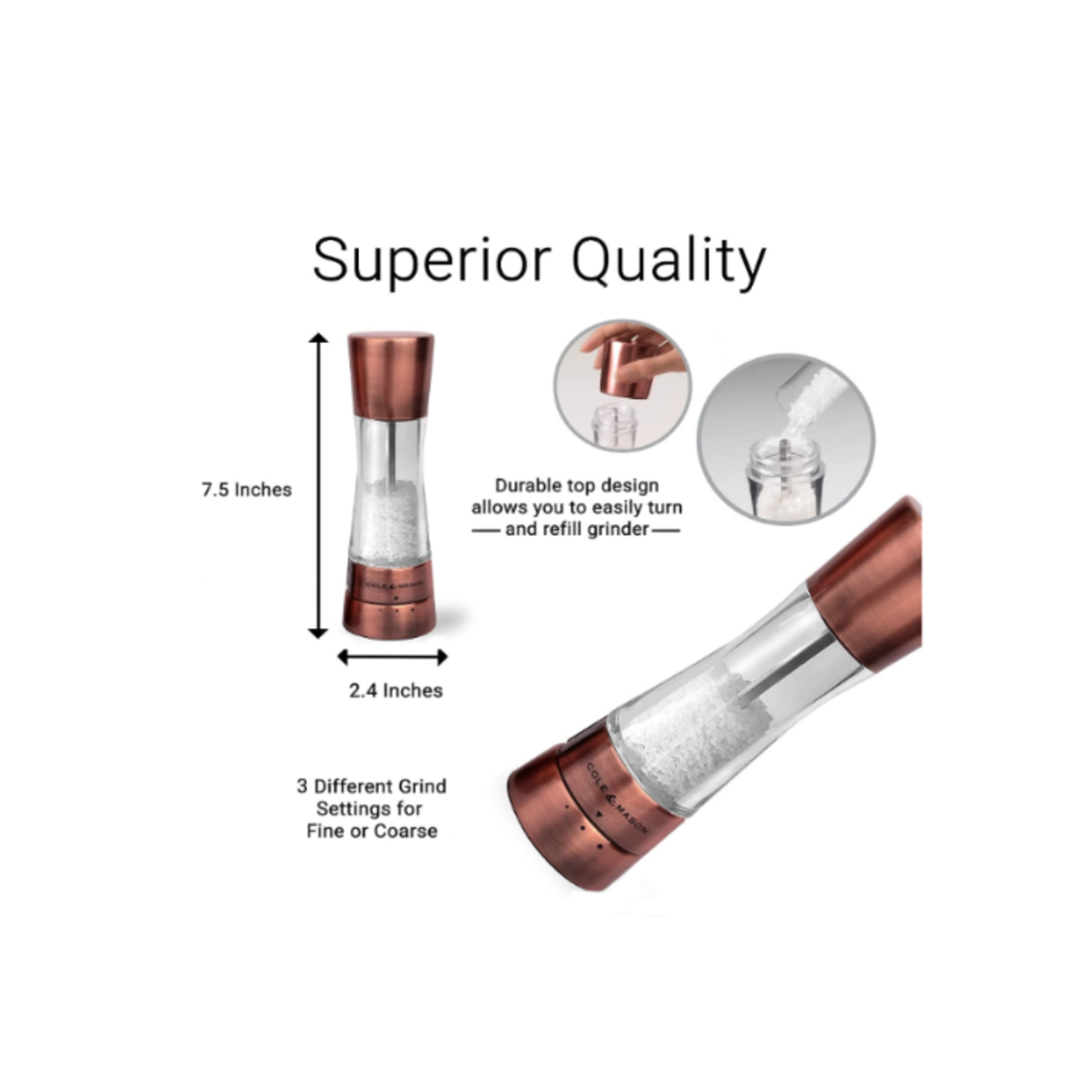 DKB Zyliss/Cole&Mason/Swissmar/AdHoc Derwent Copper, Salt Mill | Cole & Mason