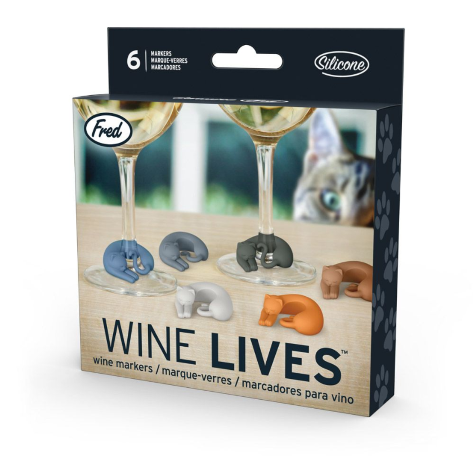 Fred & Friends Wine Lives - Cat Drink Markers | Fred & Friends