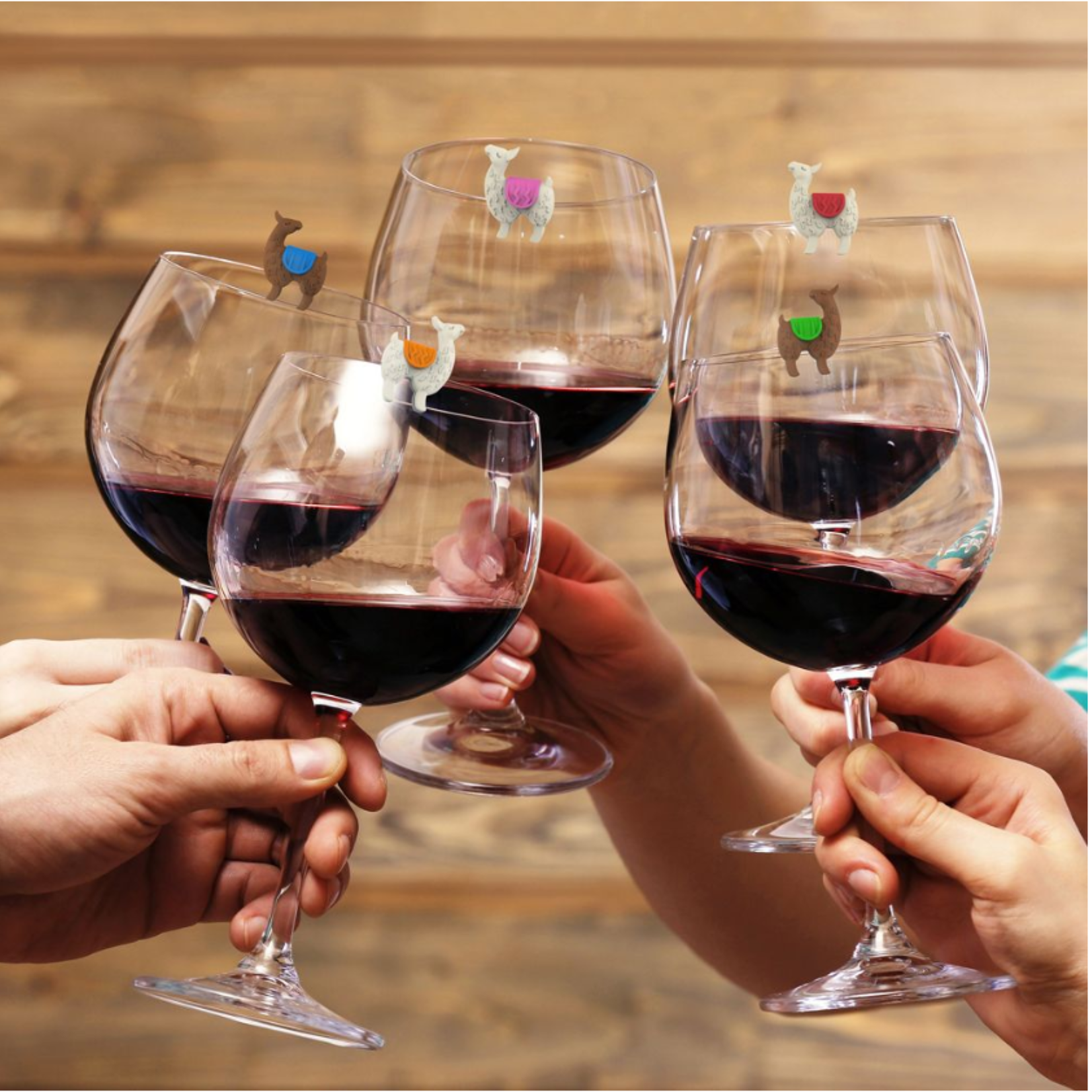 Fred & Friends Wine Markers, Tiny Prancers, Llama | Fred & Friends