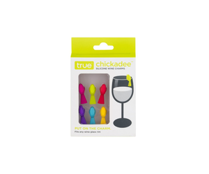 NEW IN BOX GENUINE Chickadee Wine Glass Markers Set of 6 New Assorted  Colors