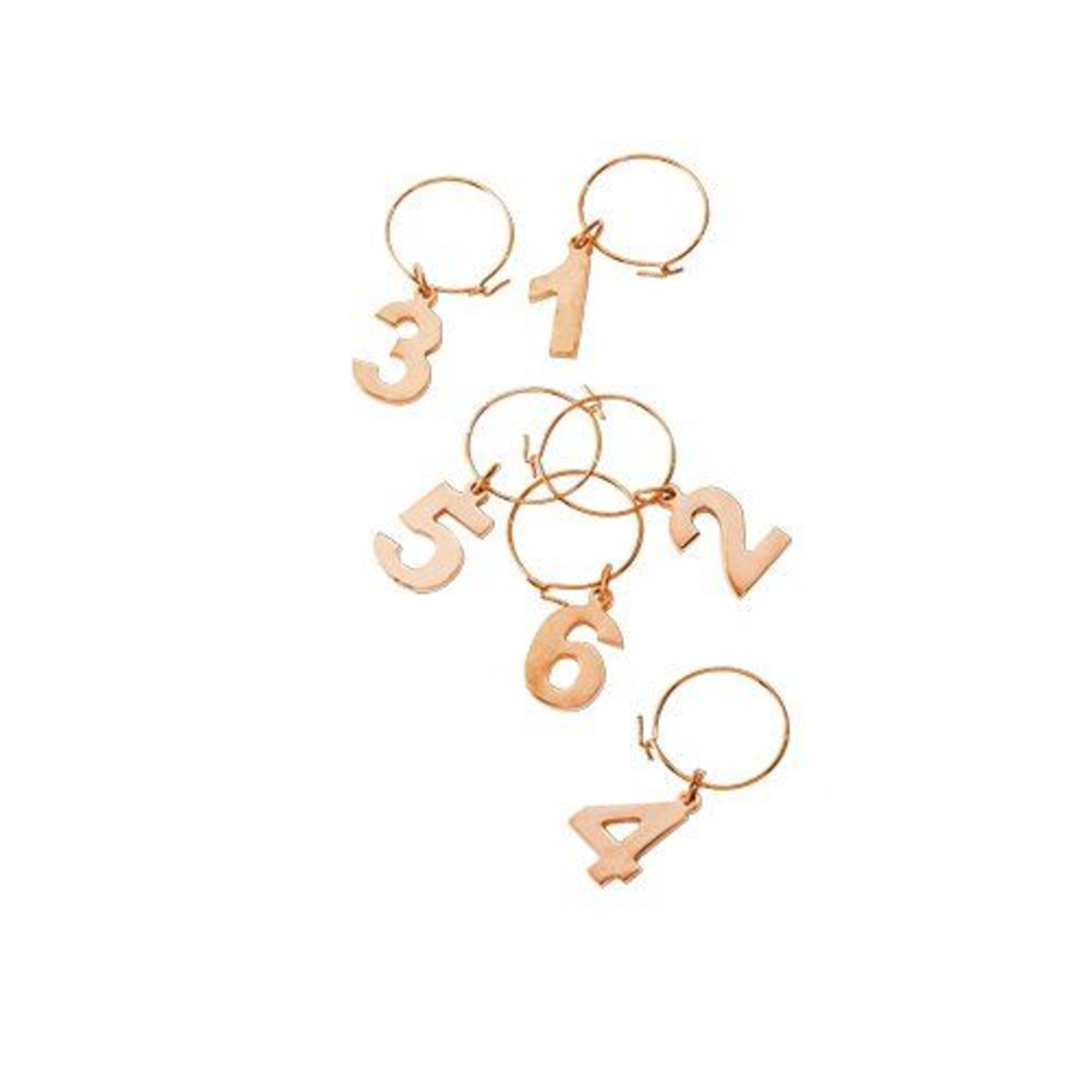 True Fabrications Summit Number Wine Charms, Copper