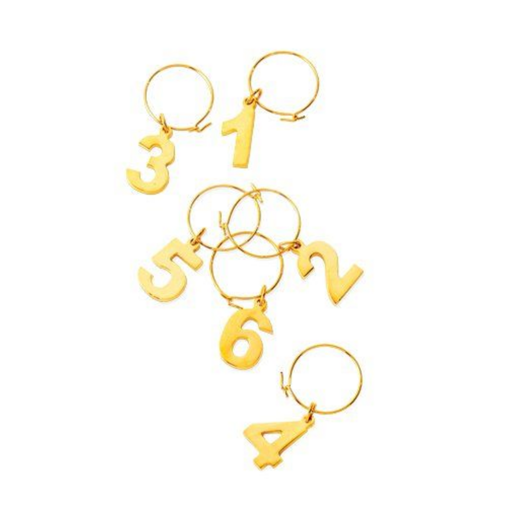 True Fabrications Belmont Number Wine Charms, Gold | True Fabrications