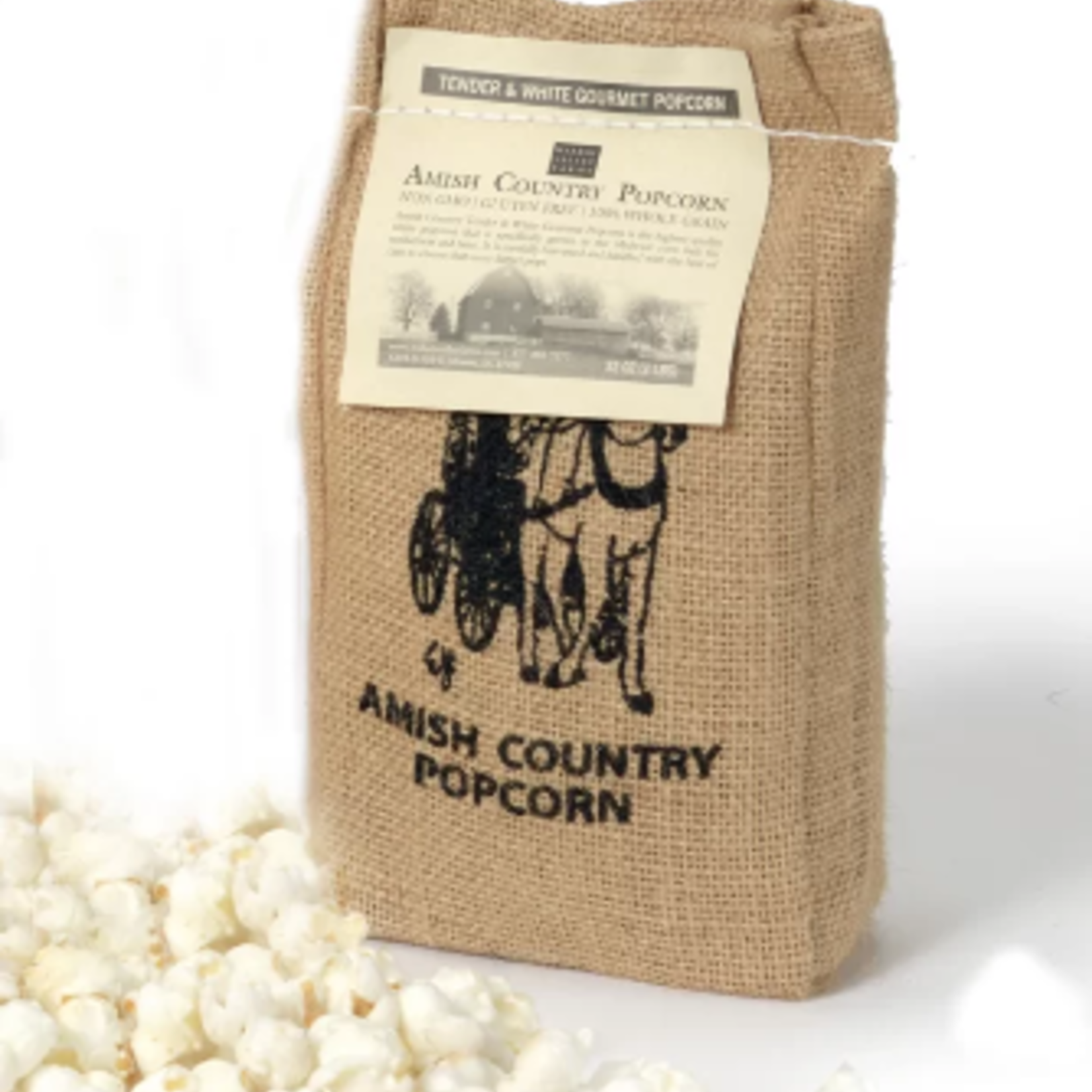 Wabash Valley Farms Vintage Burlap Bag Popcorn in Display Crate - 2lb Tender & White Kernels | Wabash Valley Farms