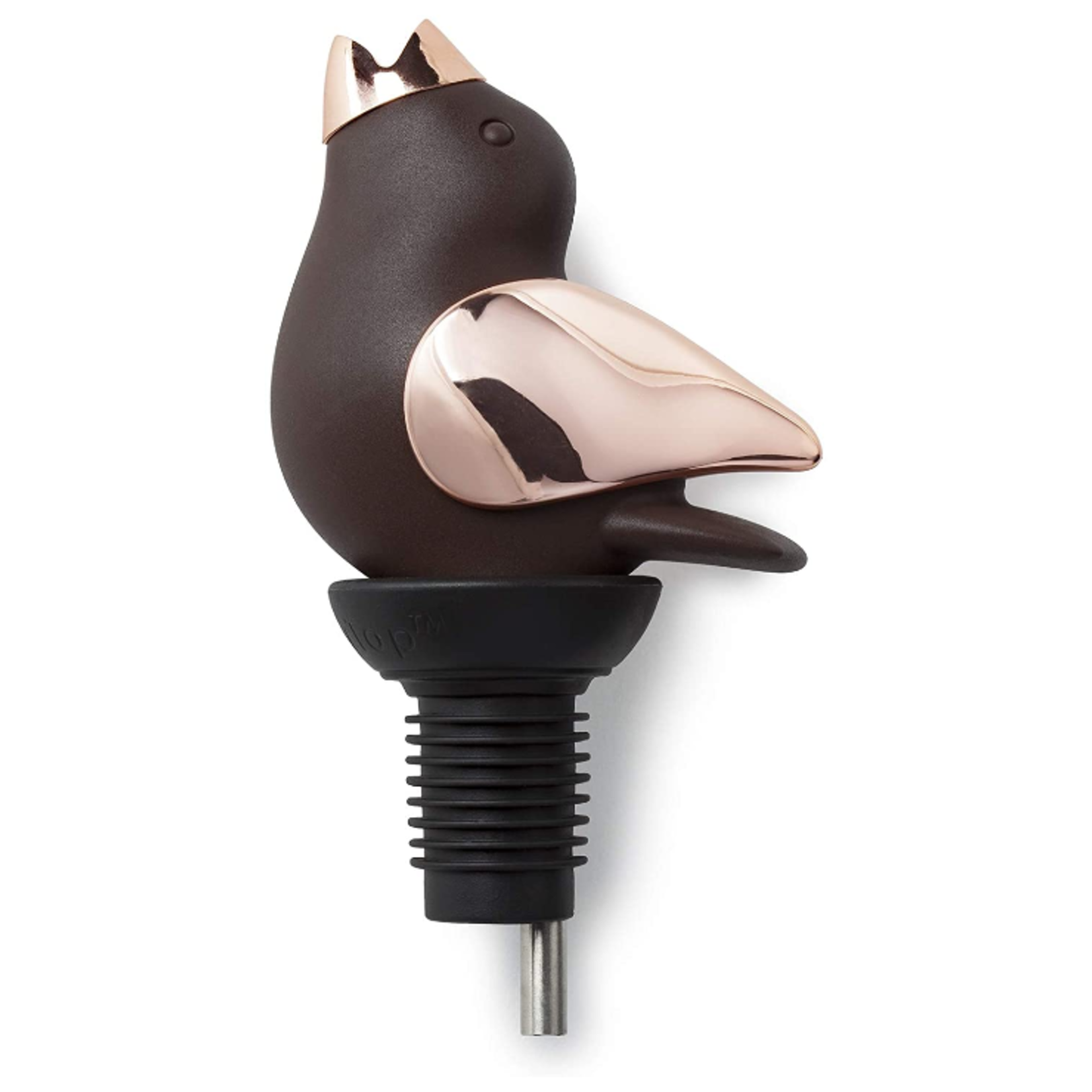 Gurgle Pot Chirpy Top Wine Pouring Spout, Brown/Copper | Gurgle Pot