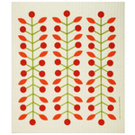 Cose Nuove Swedish Dishcloth, Berry Branch, Red, All Year | Cose Nuove