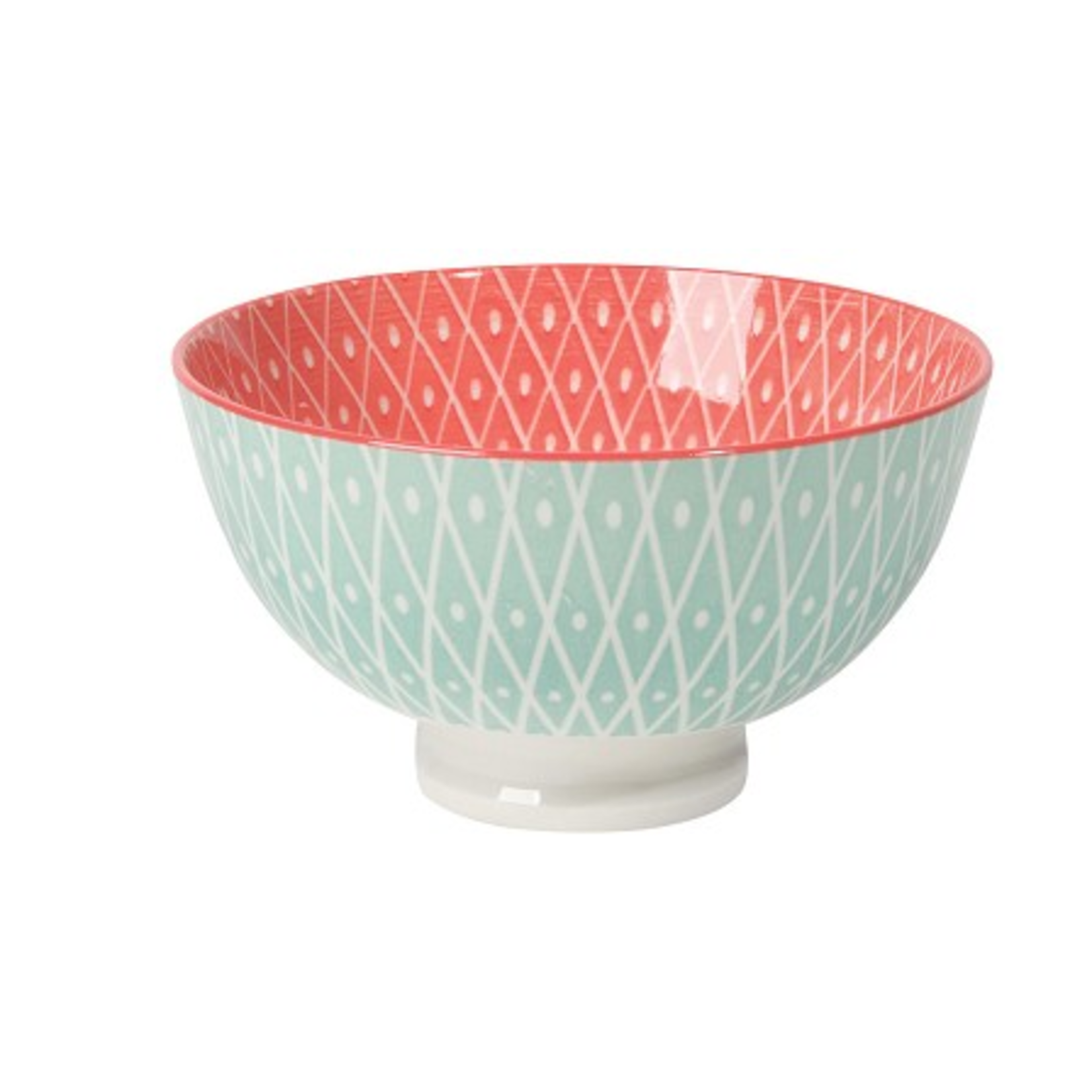 Danica Brands Bowl - 4inch Blue Geo/Pink | Danica Brands
