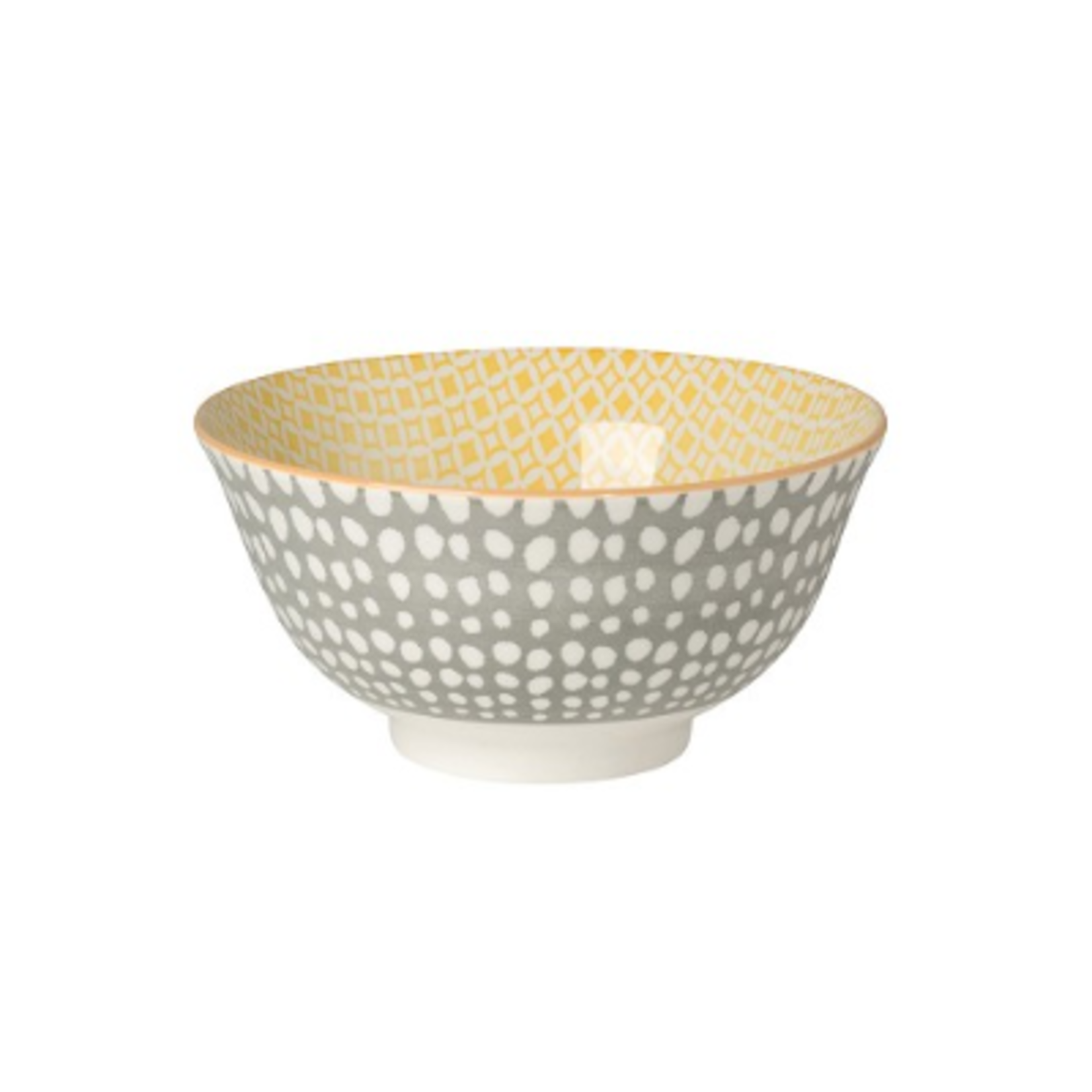 Now Designs Stamped Bowl, Gray Dots