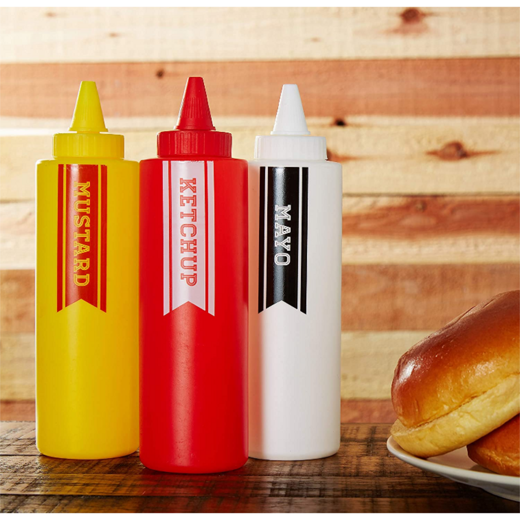 Fox Run Condiment Bottles, Ketchup, Mustard, Mayo | Fox Run