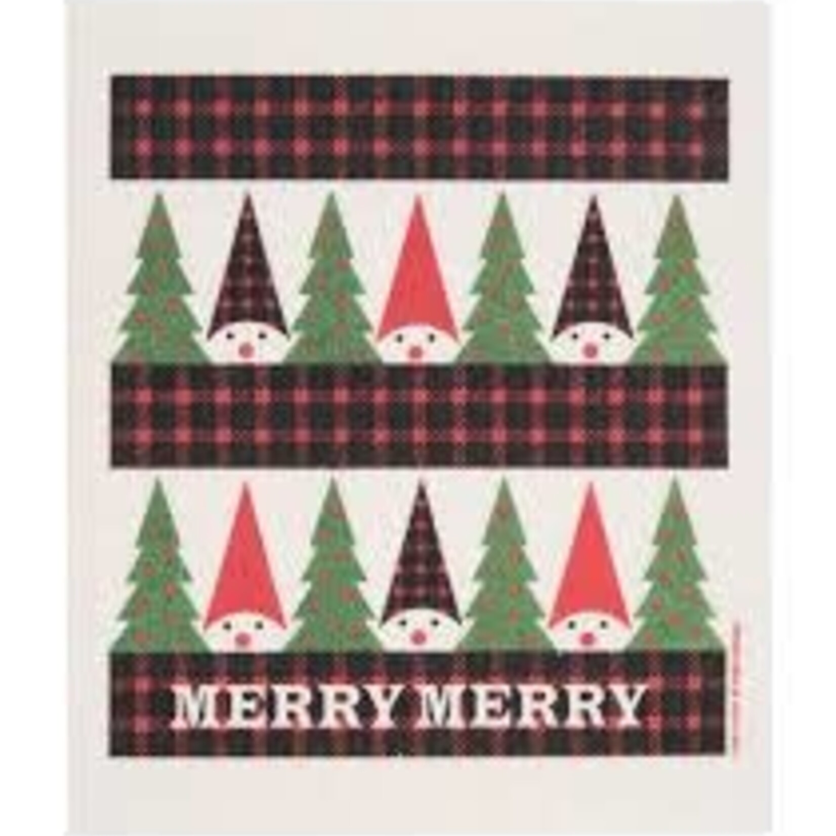 Cose Nuove Swedish Dishcloth, Plaid Tomte Merry Merry | Cose Nuove