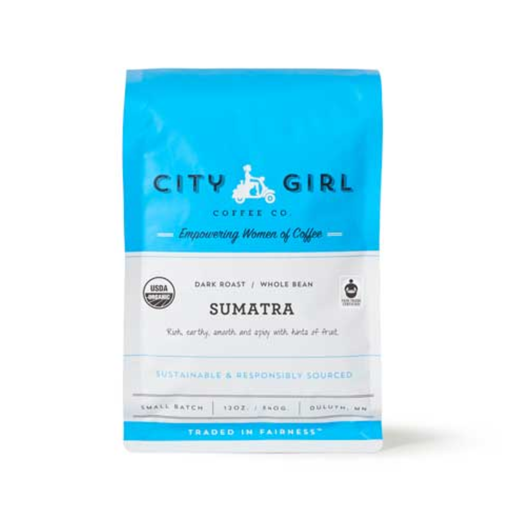 City Girl Organic Sumatra Whole Bean 12oz