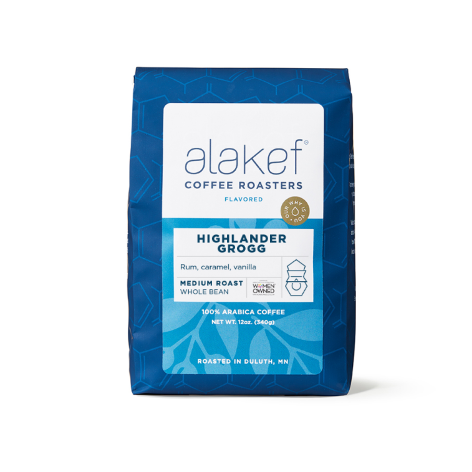 Alakef Coffee Highlander Grogg, Whole Bean 12oz