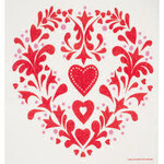 Cose Nuove Swedish Dishcloth, Folk Heart Red | Cose Nuove