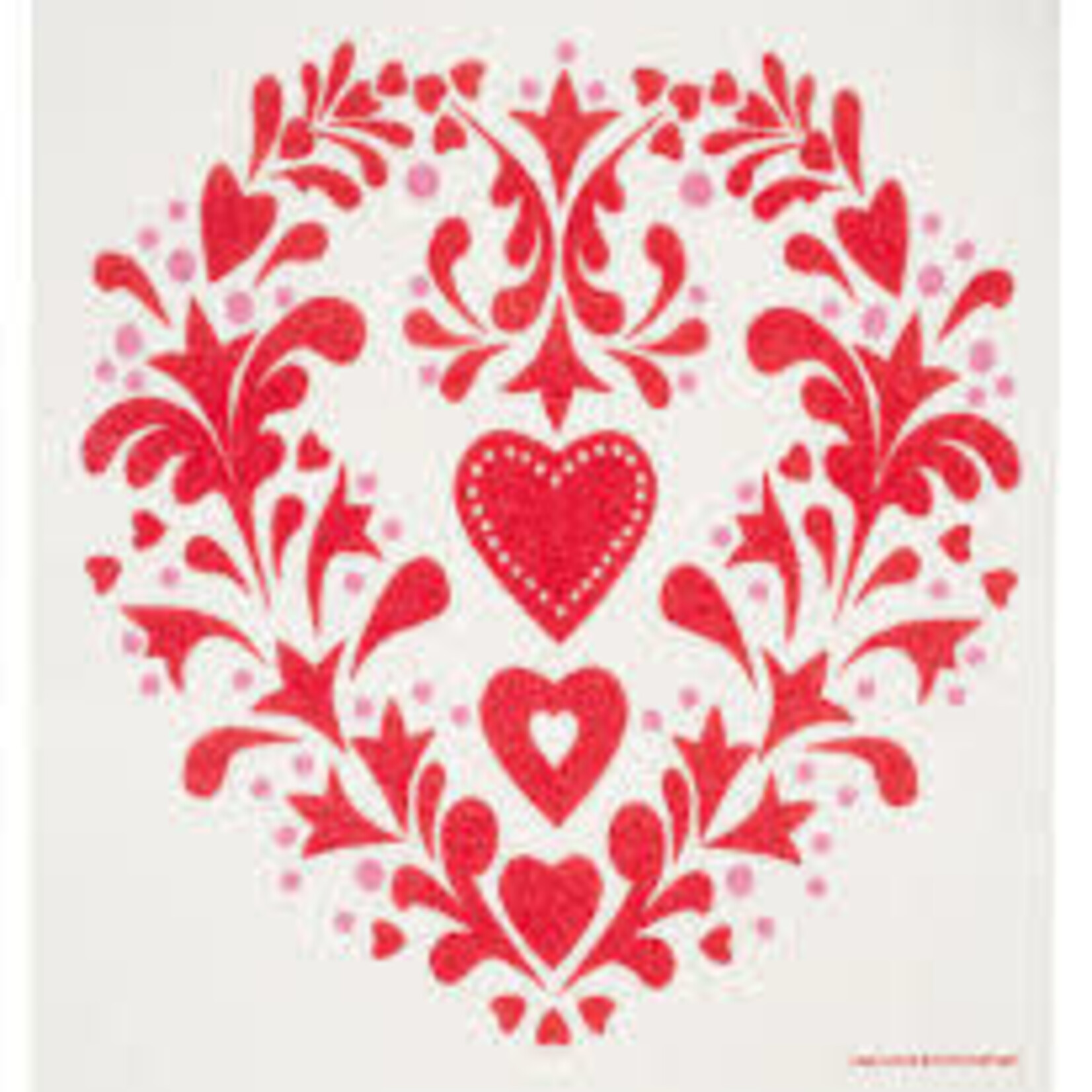 Cose Nuove Swedish Dishcloth, Folk Heart Red | Cose Nuove