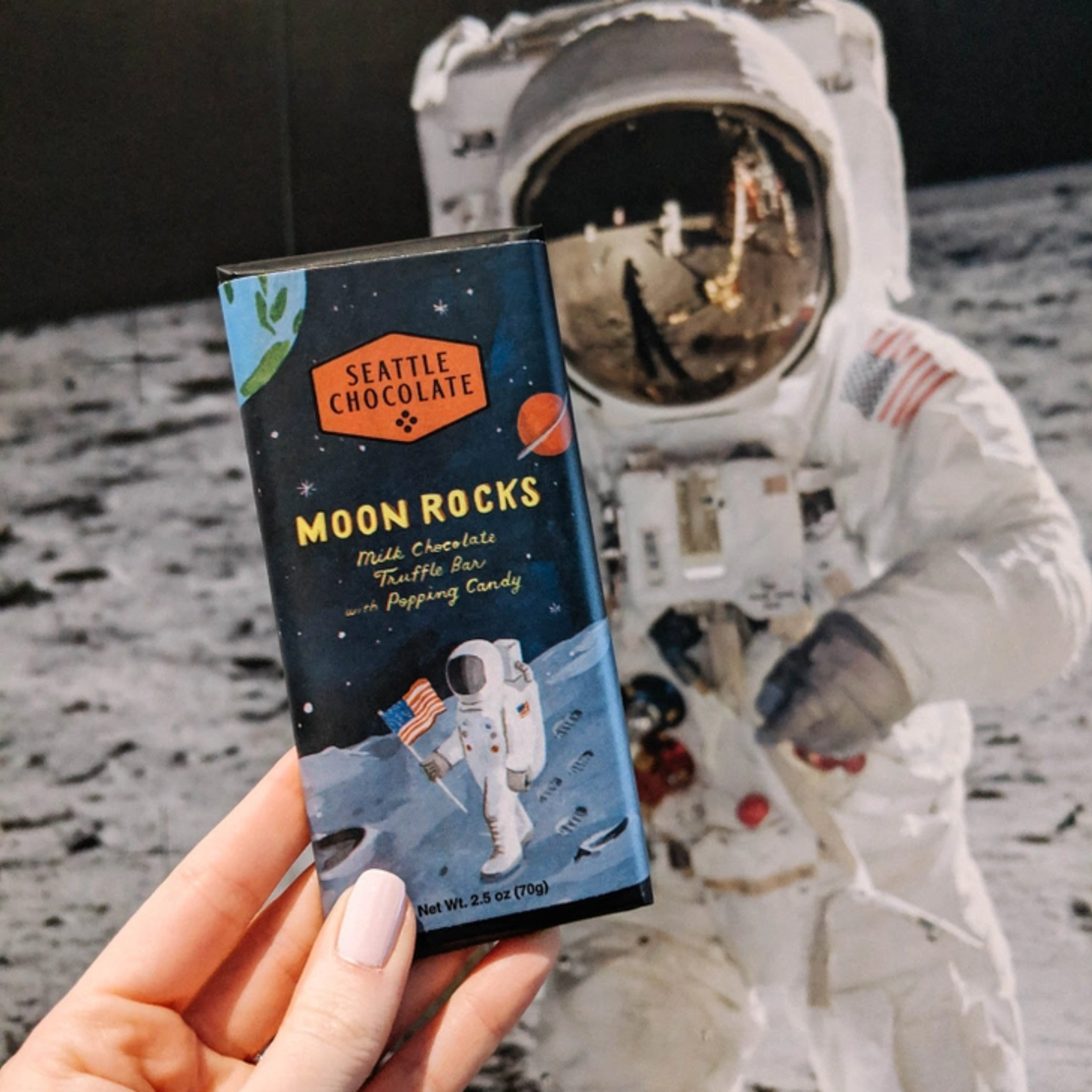 Seattle Chocolate Presents Maeve Moon Rocks Truffle Bar | Seattle Chocolate Presents Maeve