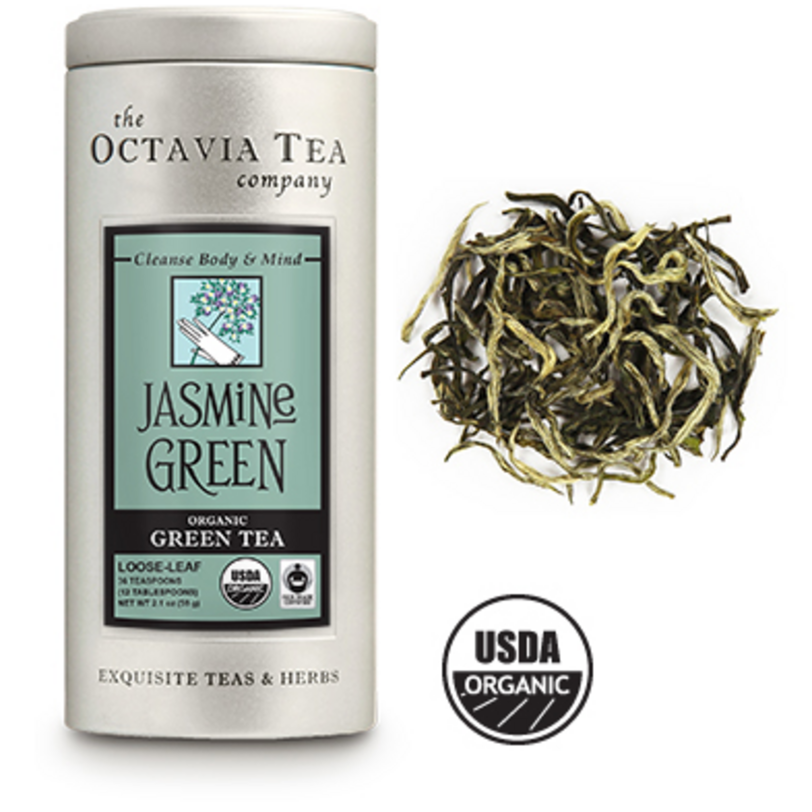 Octavia Tea Company Jasmine Green Tea Tin, Loose Leaf | Octavia Tea Company