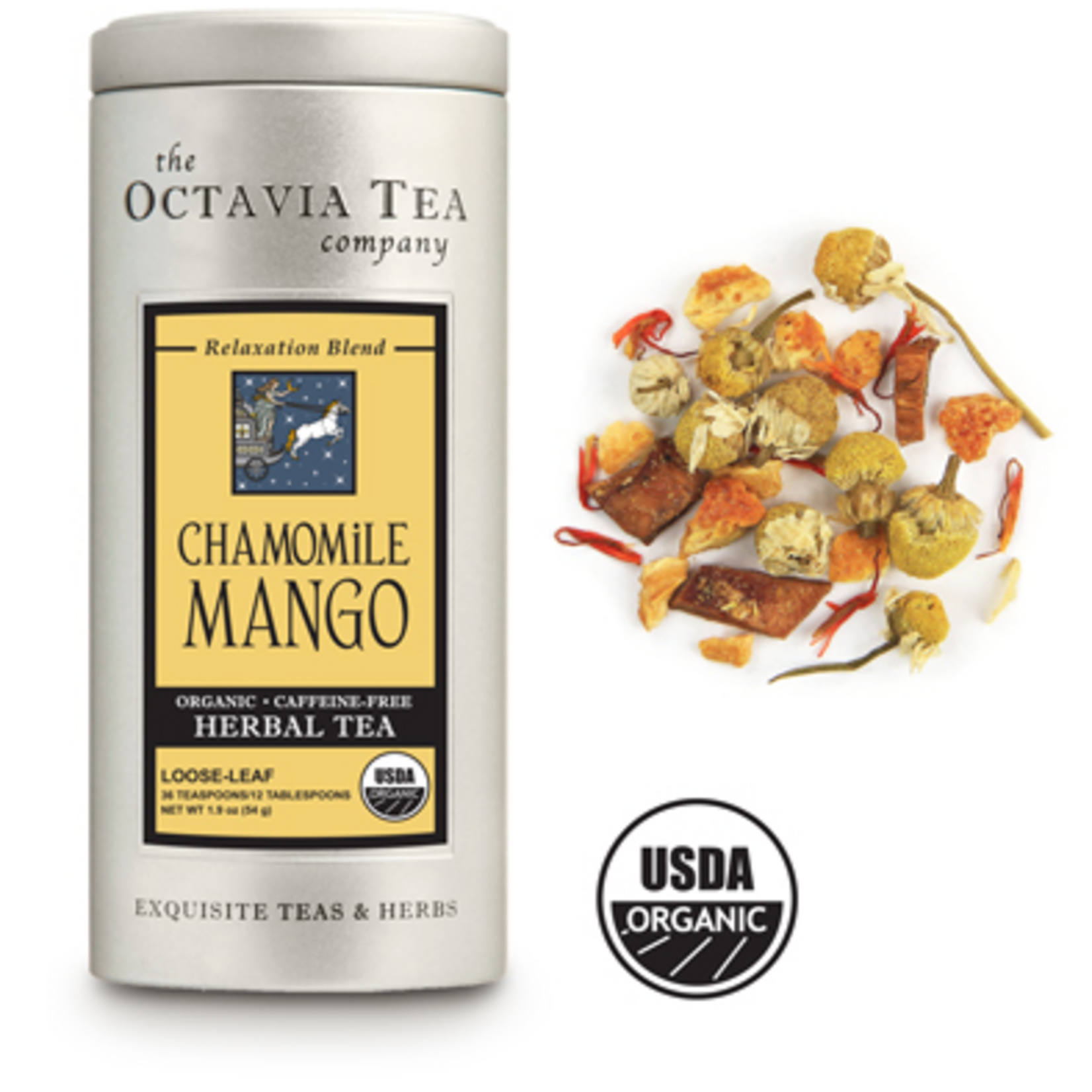 Octavia Tea Company Chamomile Mango Tea Tin, Loose Leaf | Octavia Tea Company