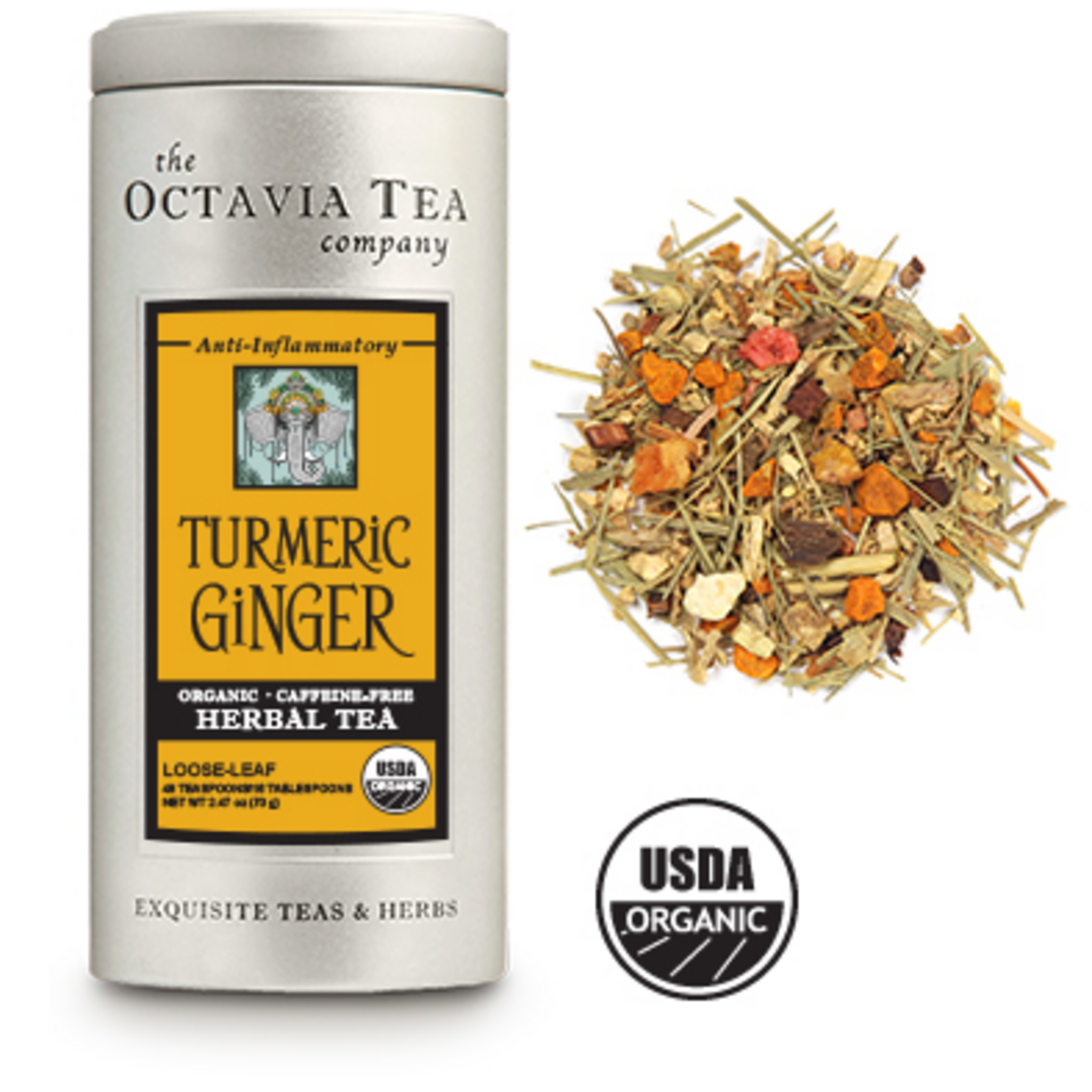 Octavia Tea Company Turmeric Ginger Tea Tin, Loose Leaf | Octavia Tea Company