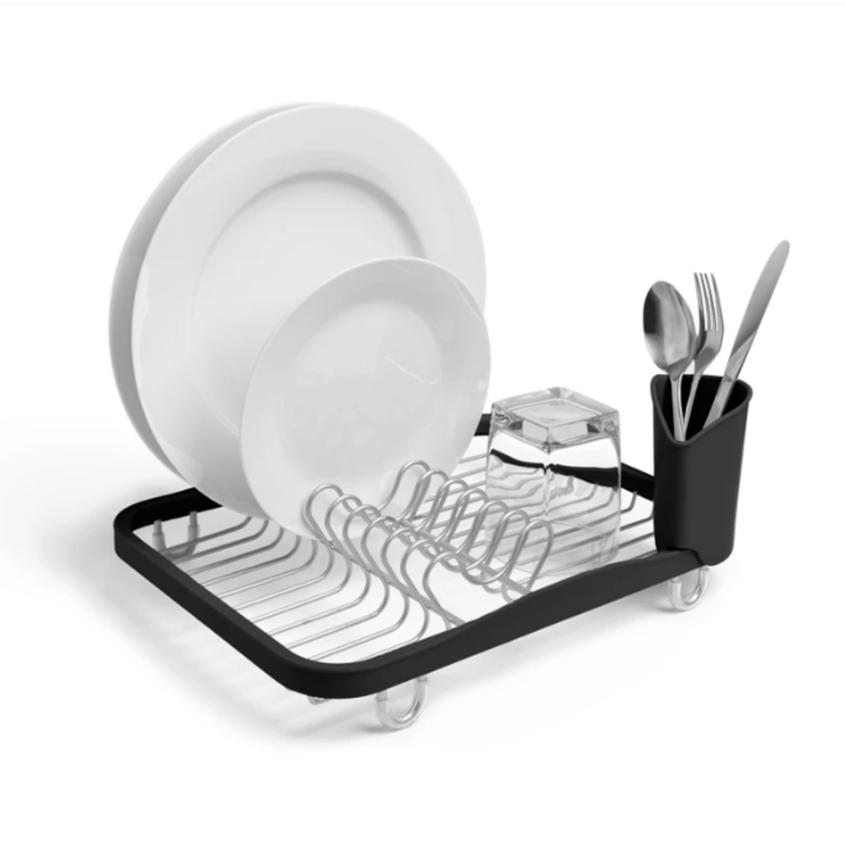 Umbra In-Sink Dish Rack, Smoke/Nickel | Umbra