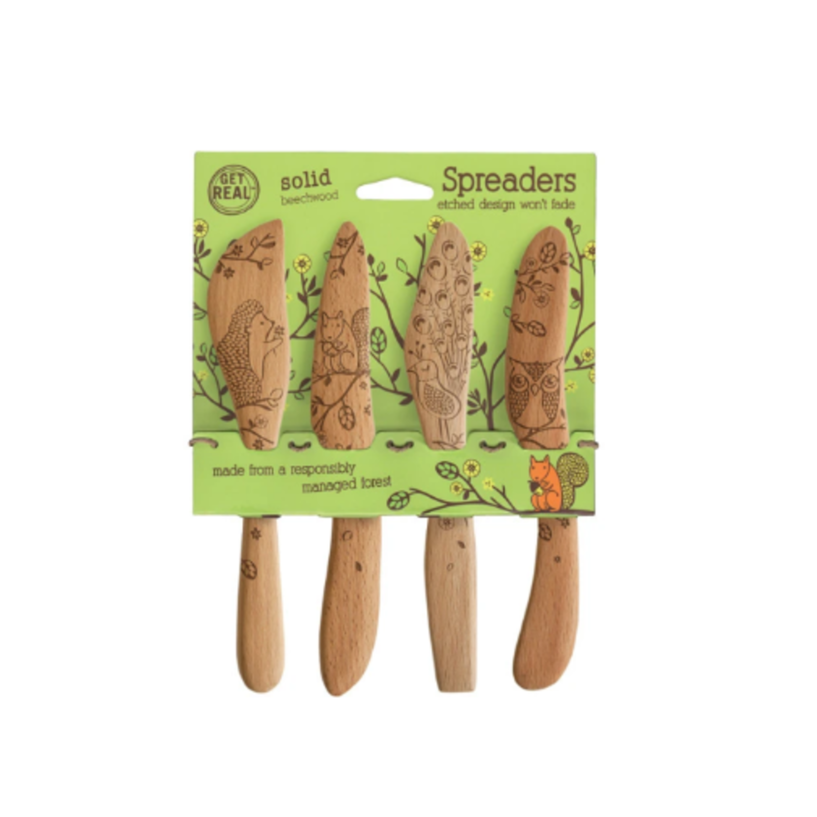 Talisman Design Beechwood Spreaders, Woodland, Set4