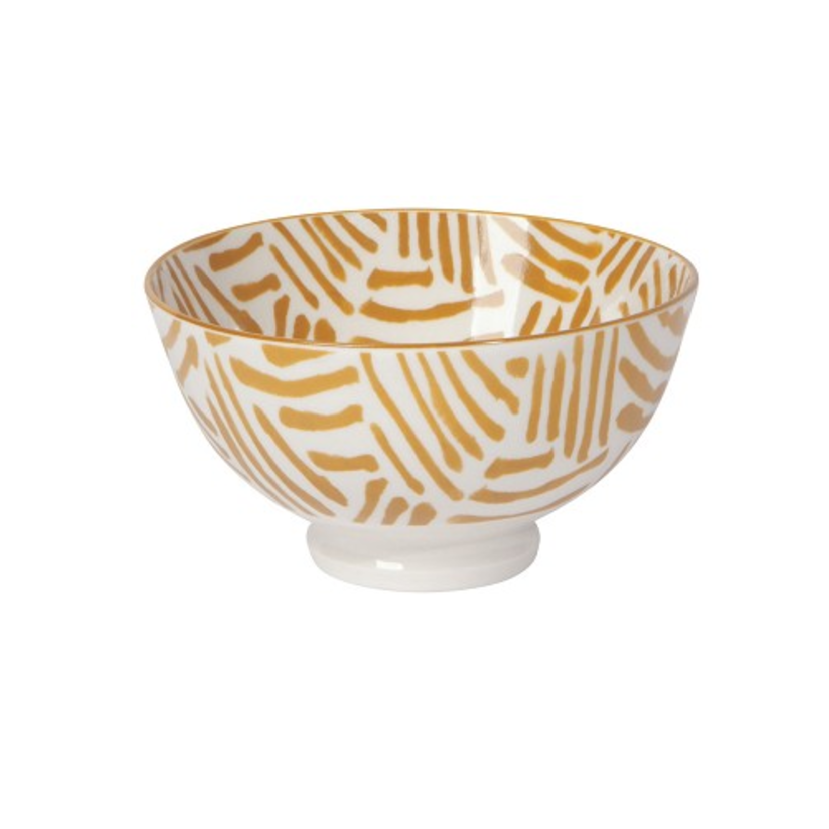 Now Designs Stamped Bowl, Ochre Lines 4"