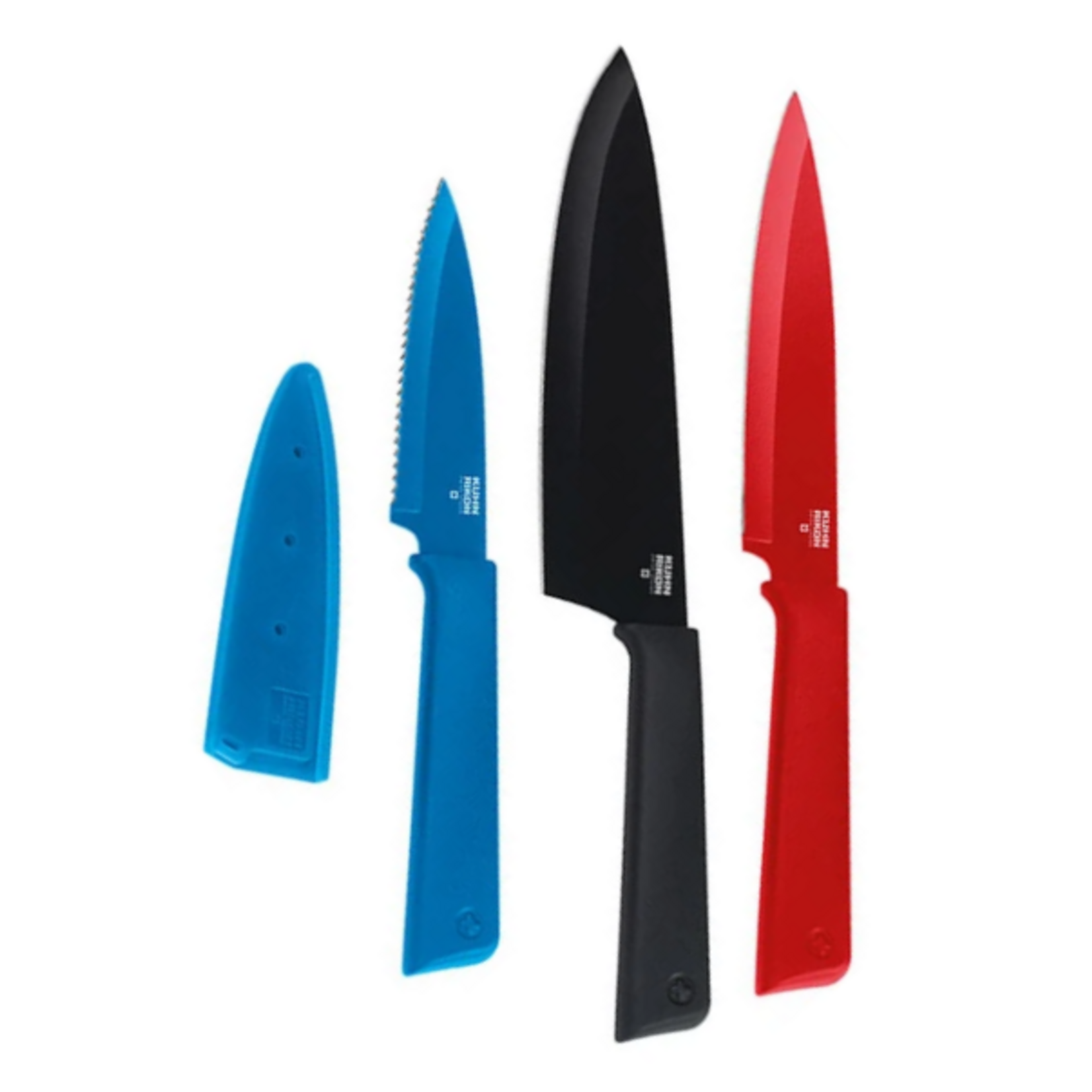 Kuhn Rikon Culinary Knife Set, graphite,red/blue | Kuhn Rikon