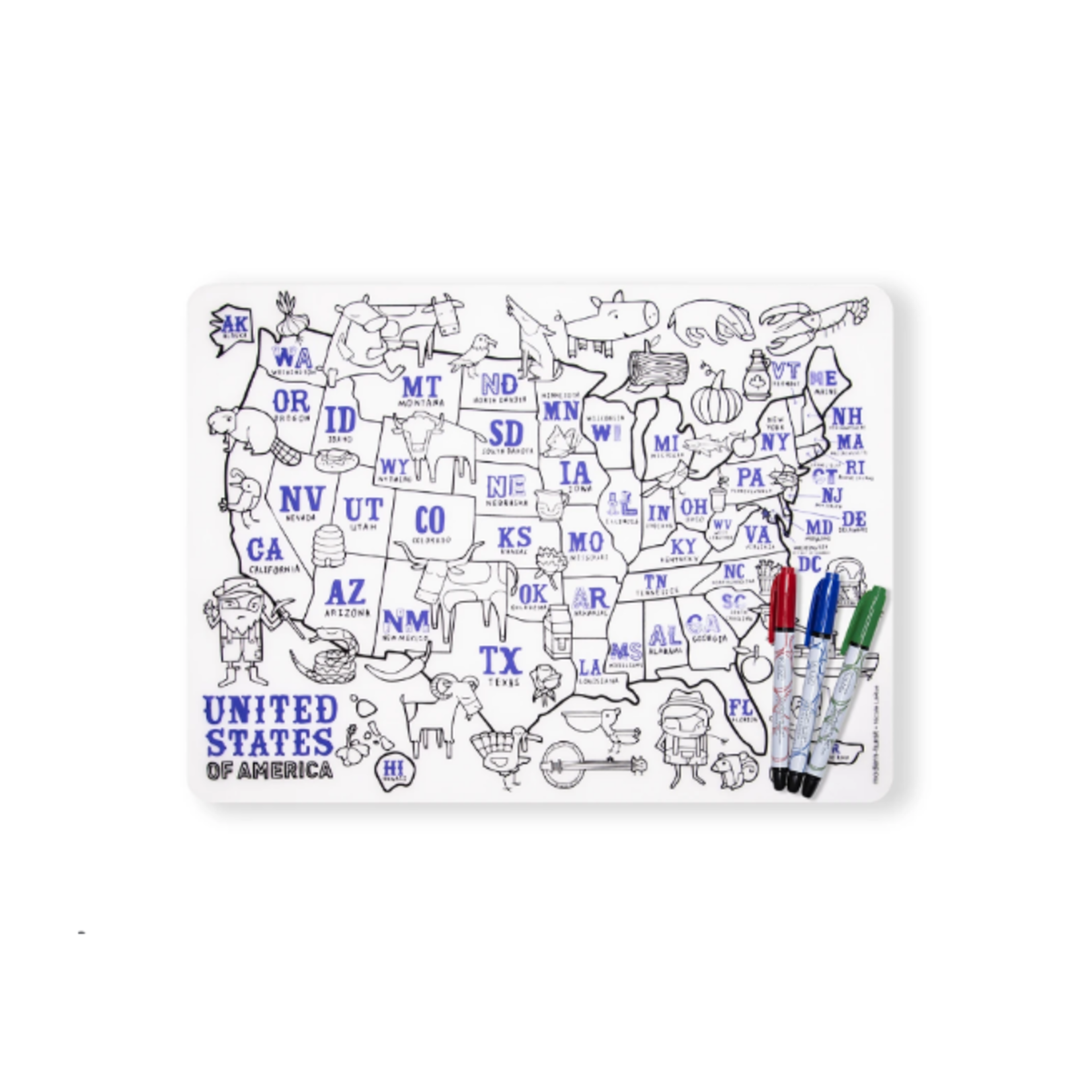 US Placemat and Marker Set
