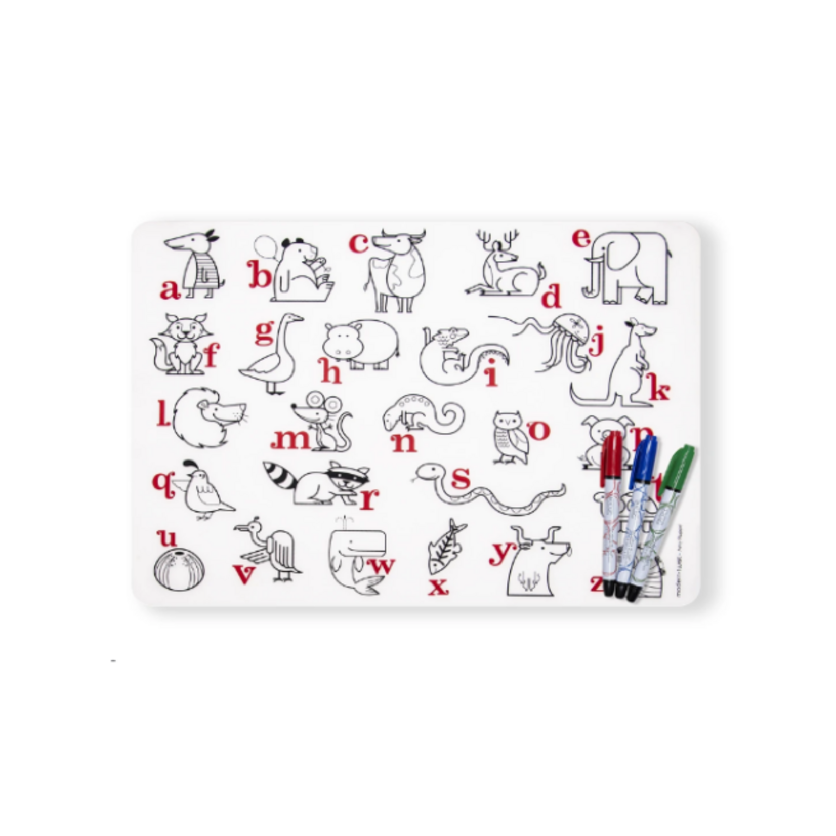 Alphabet Animals Placemat and Marker Set