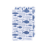 Danica Brands Dishtowel Floursack Set/2 - Fish Print Royal | Danica Brands
