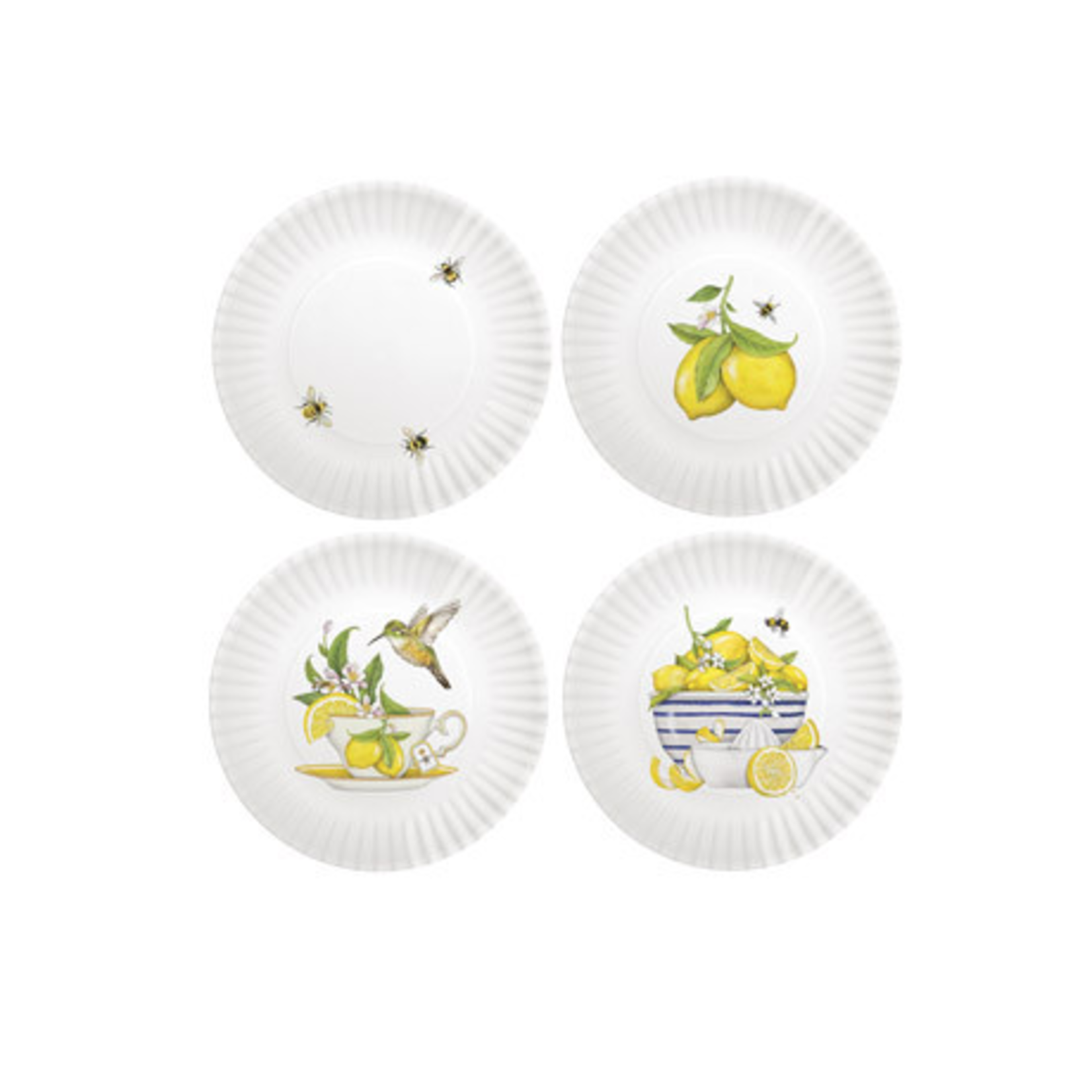 Mary Lake-Thompson Melamine Bee & Lemon Plates Set of 4 | Mary Lake-Thompson