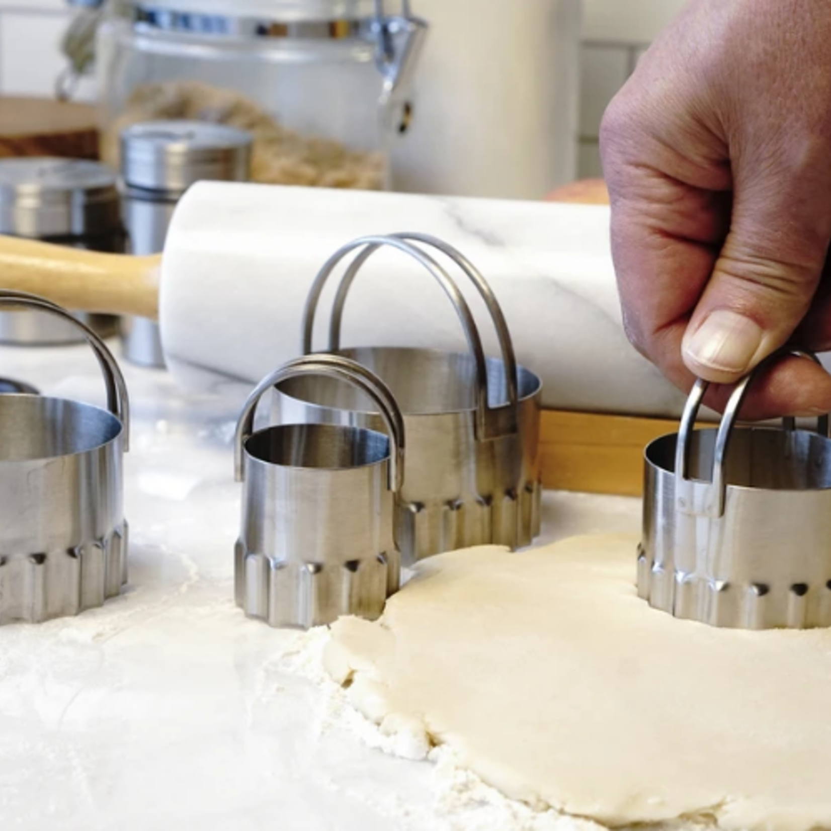 RSVP Biscuit Cutters, round rippled