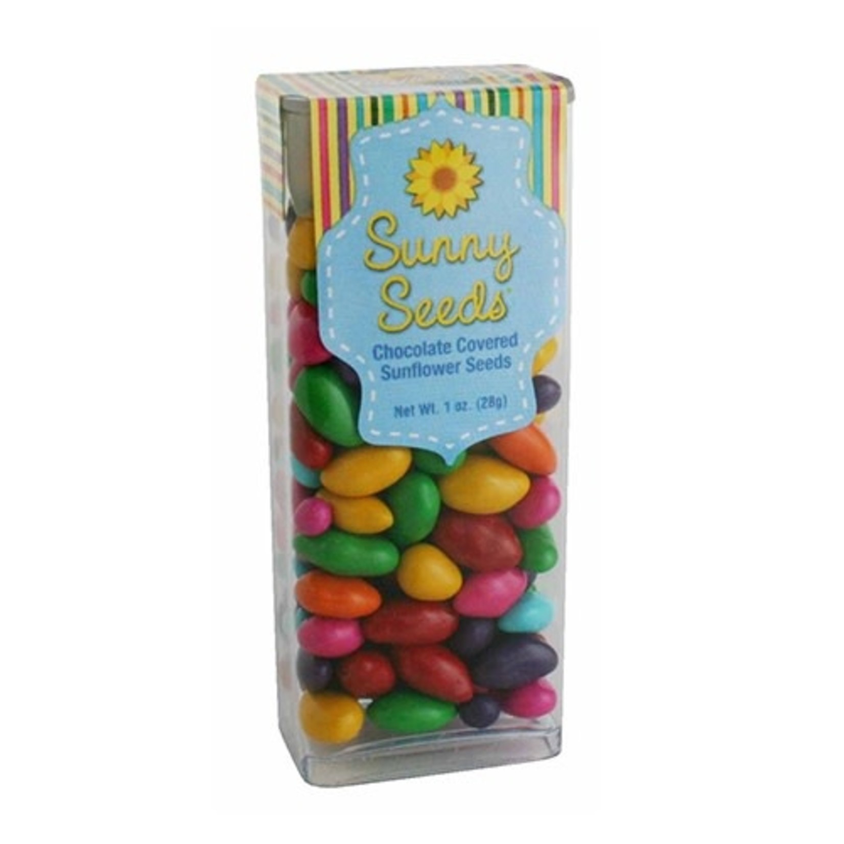 Rainbow colored Sunny Seeds® in 1 oz tubes
