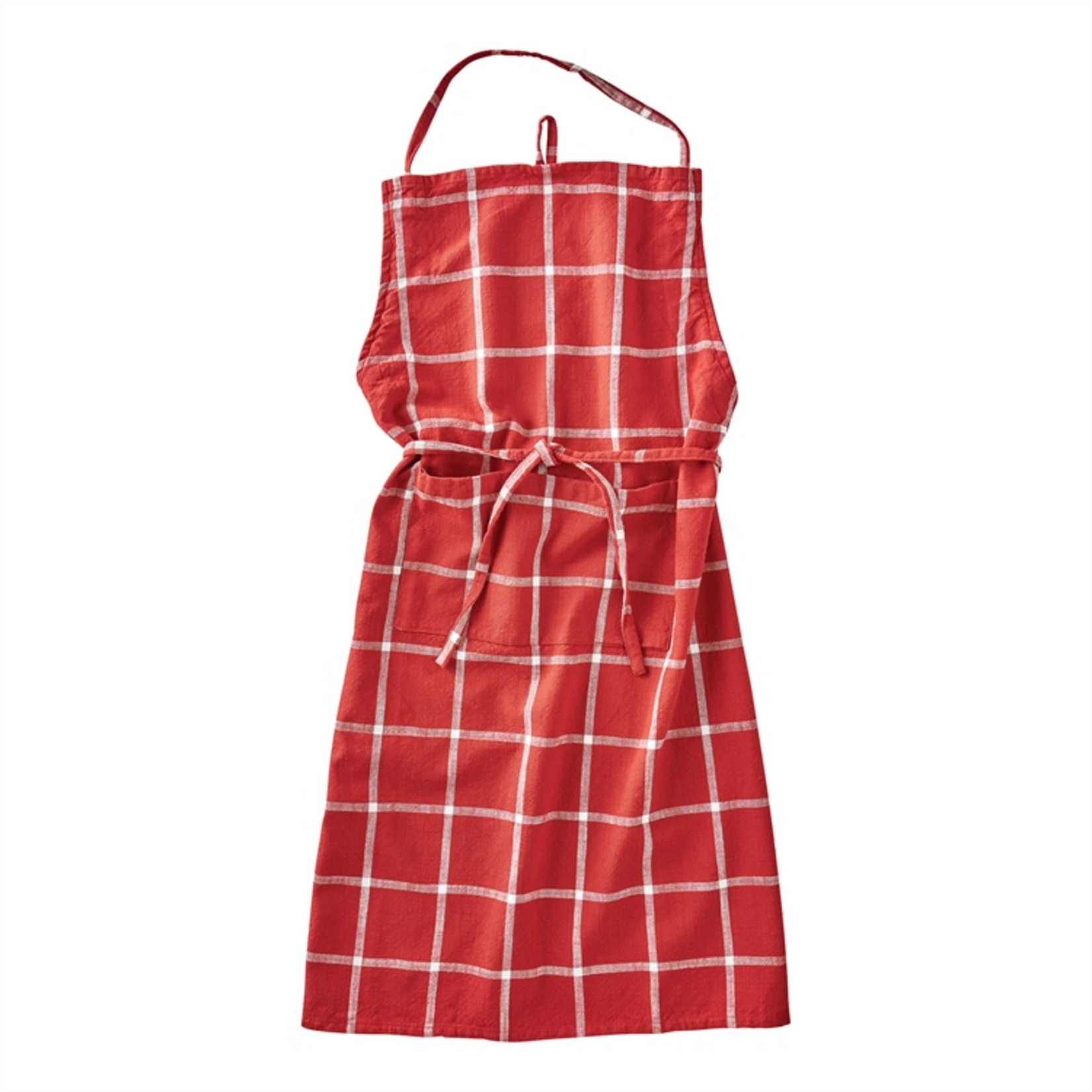 Tag Apron, Red Classic Check