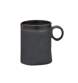 Tag Ring Handle Mug - Reactive Glaze Black