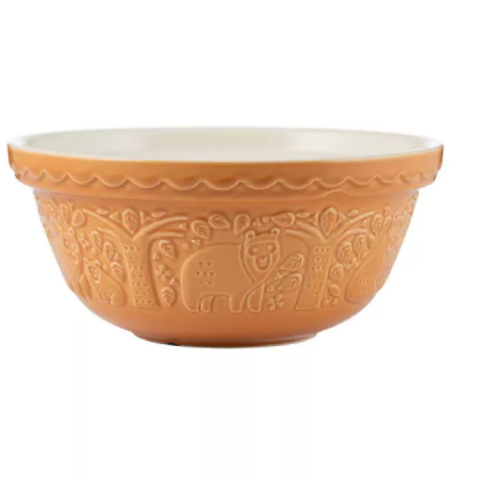Mason Cash In the Forest S24 (2.15 Qt) Embossed Mixing Bowl - Bear (Ochre) | Mason Cash