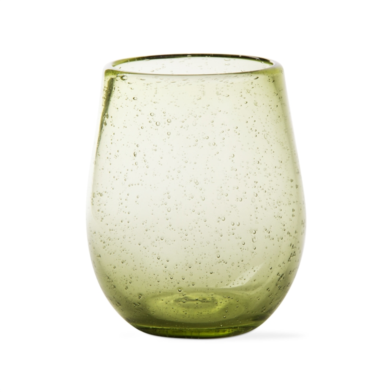 Tag Stemless Wine Bubble Glass, Green Foliage