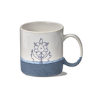 Tag Mug - Blue, Floral Block Print