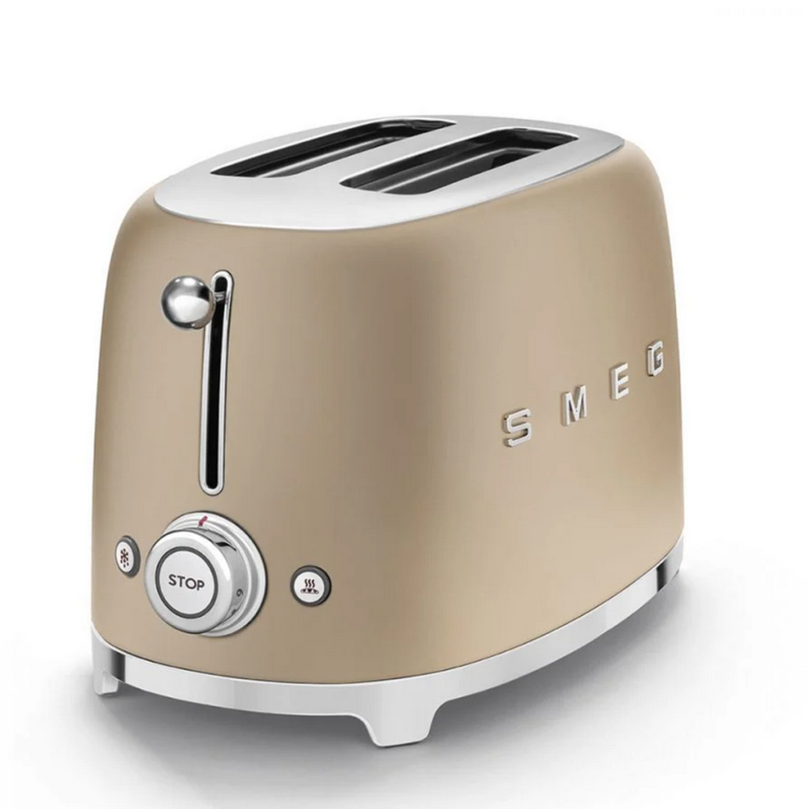 Smeg 2 Slice Toaster, Matte Champagne | Smeg